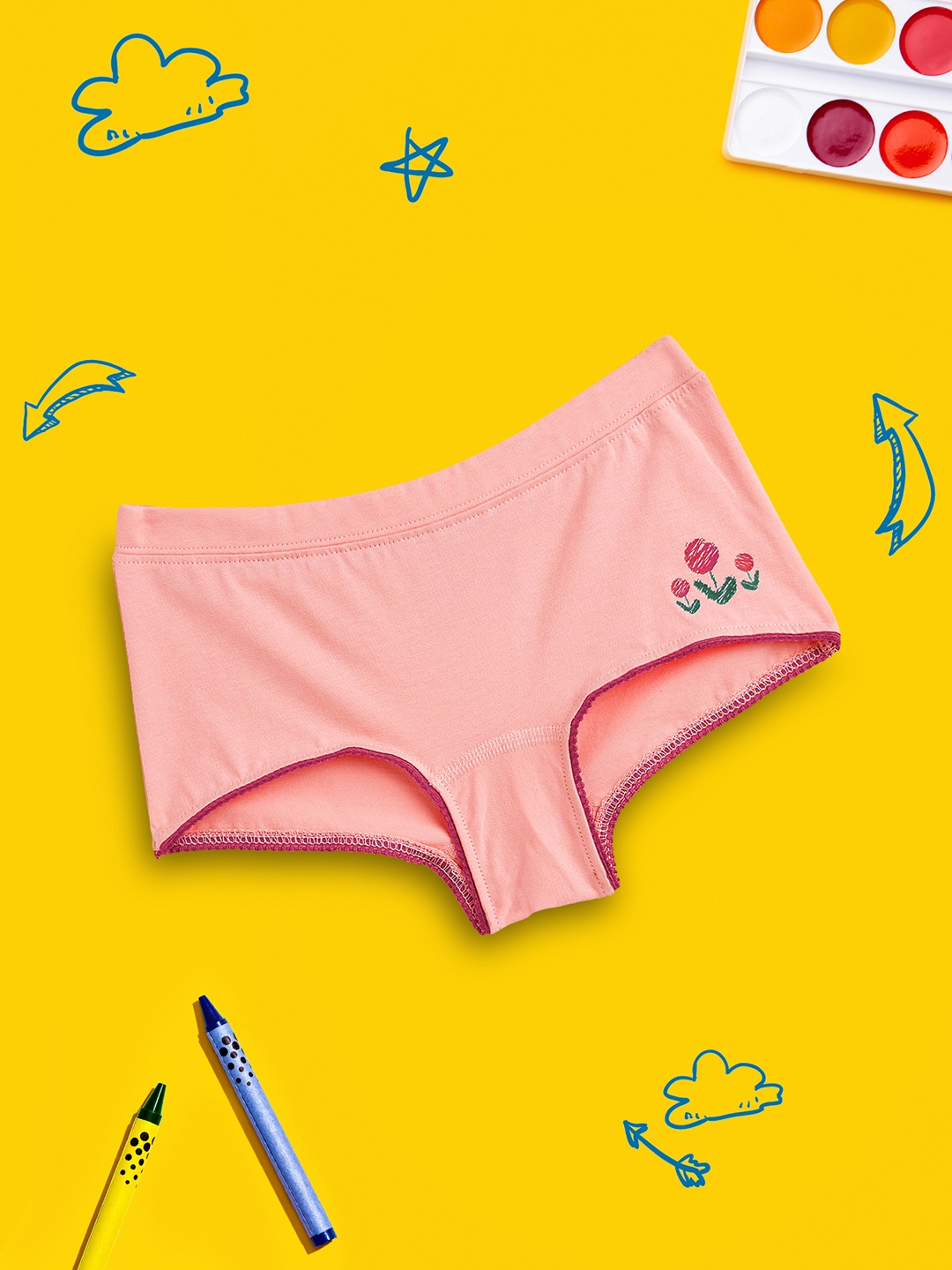 

XY Life Girls Scribbles Flowery Pink Intellisoft Tencel Modal Briefs