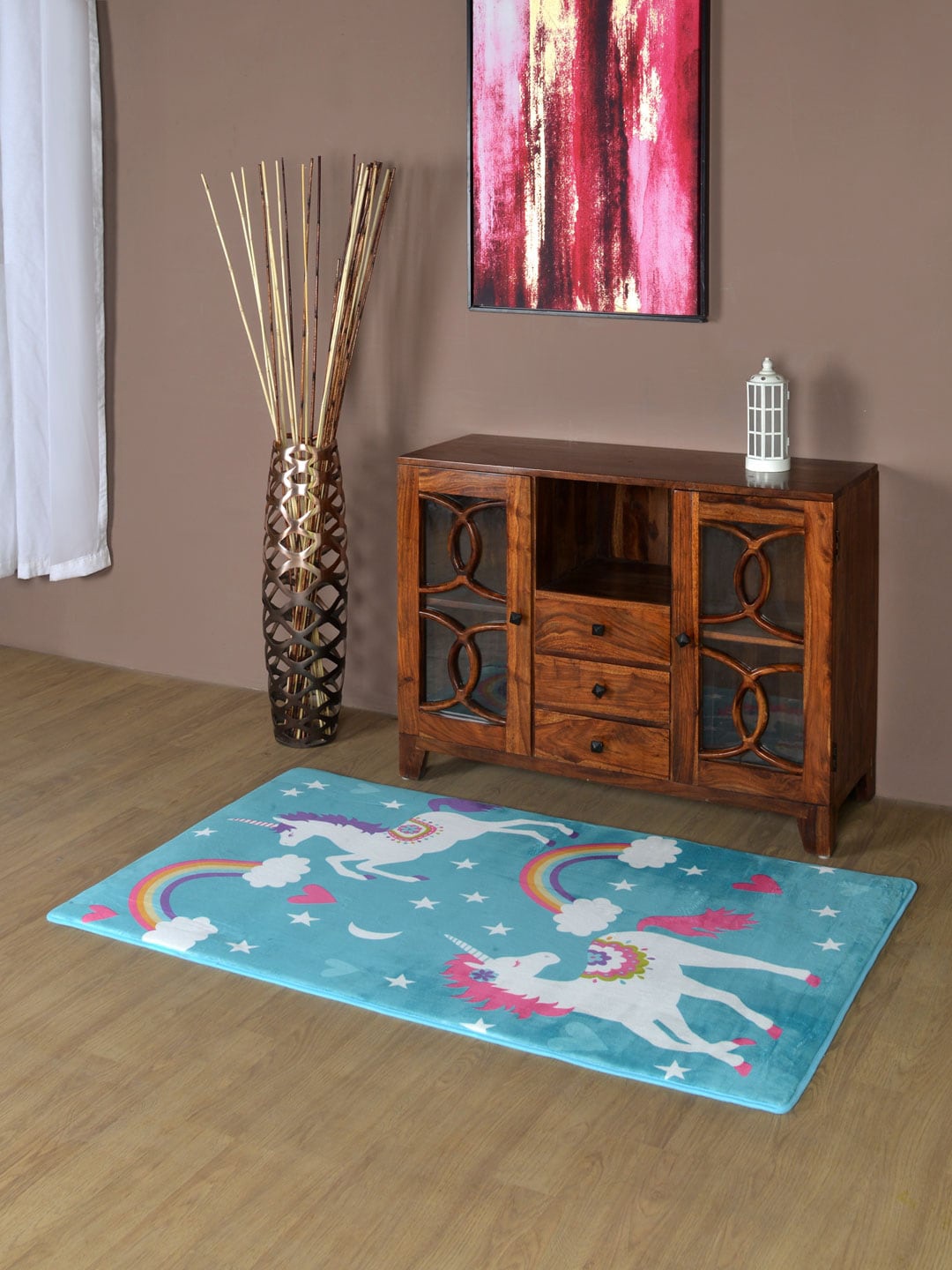 

Athome by Nilkamal Sea Green & White Unicorn Printed Anti-Skid Carpets