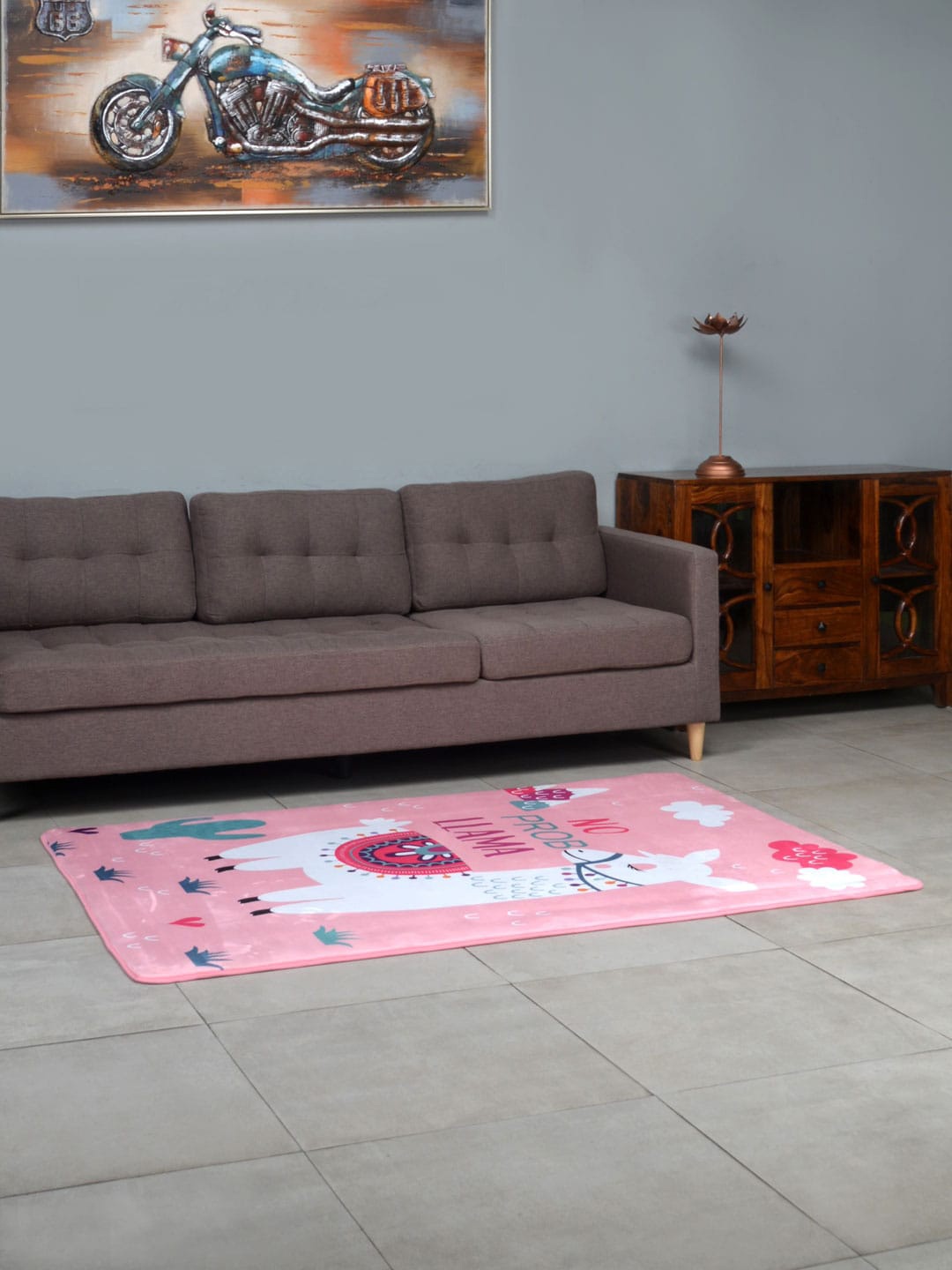 

Athome by Nilkamal Unisex Anti-Skid Pink Printed Carpets