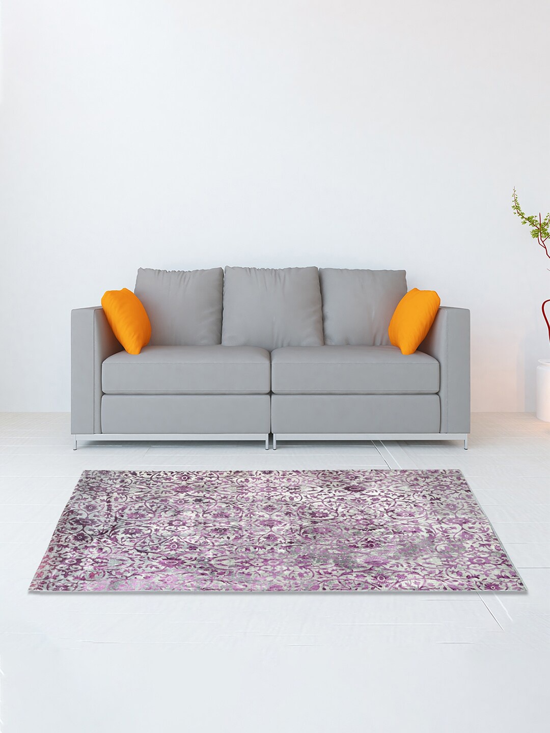 

Athome by Nilkamal Purple Printed Anti-Skid Rectangular Carpets