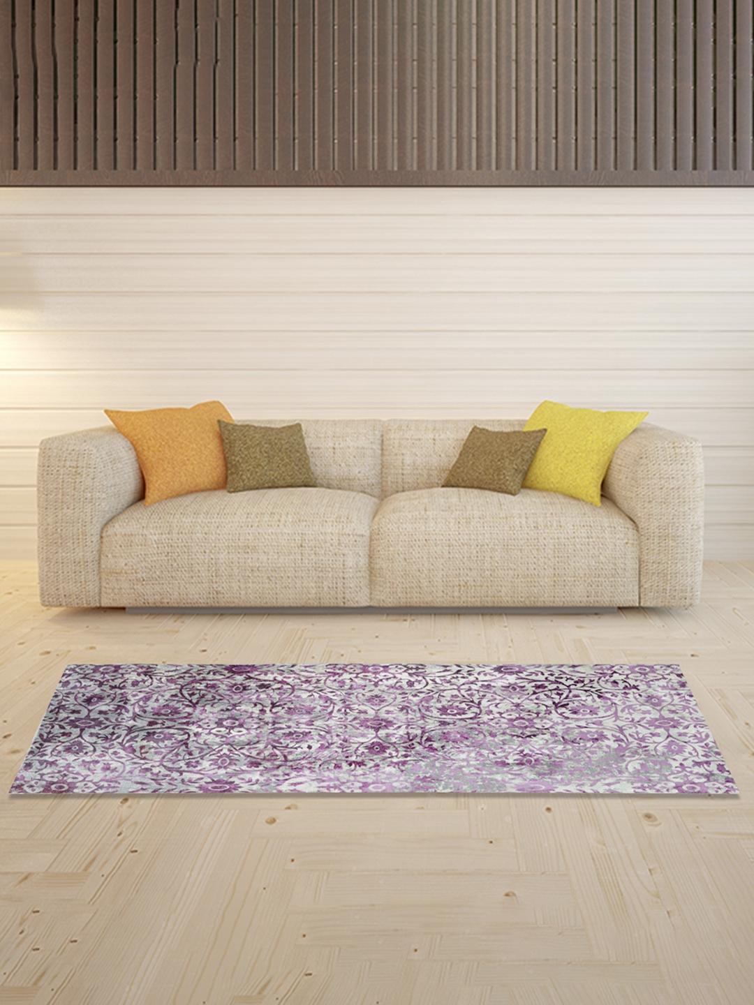 

Athome by Nilkamal Purple Printed Anti-Skid Rectangular Carpet