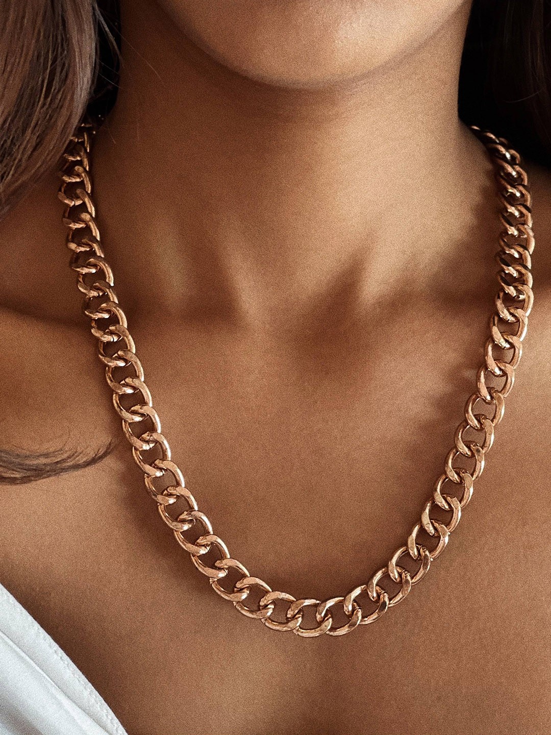 

Ayesha Women Rose Gold-Plated Chain Link Necklace