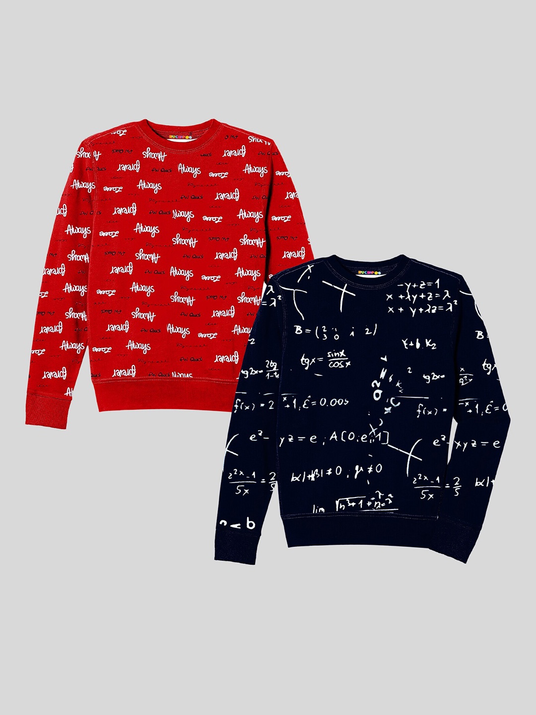 

KUCHIPOO Kids Pack Of 2 Red & Black Printed Sweatshirts