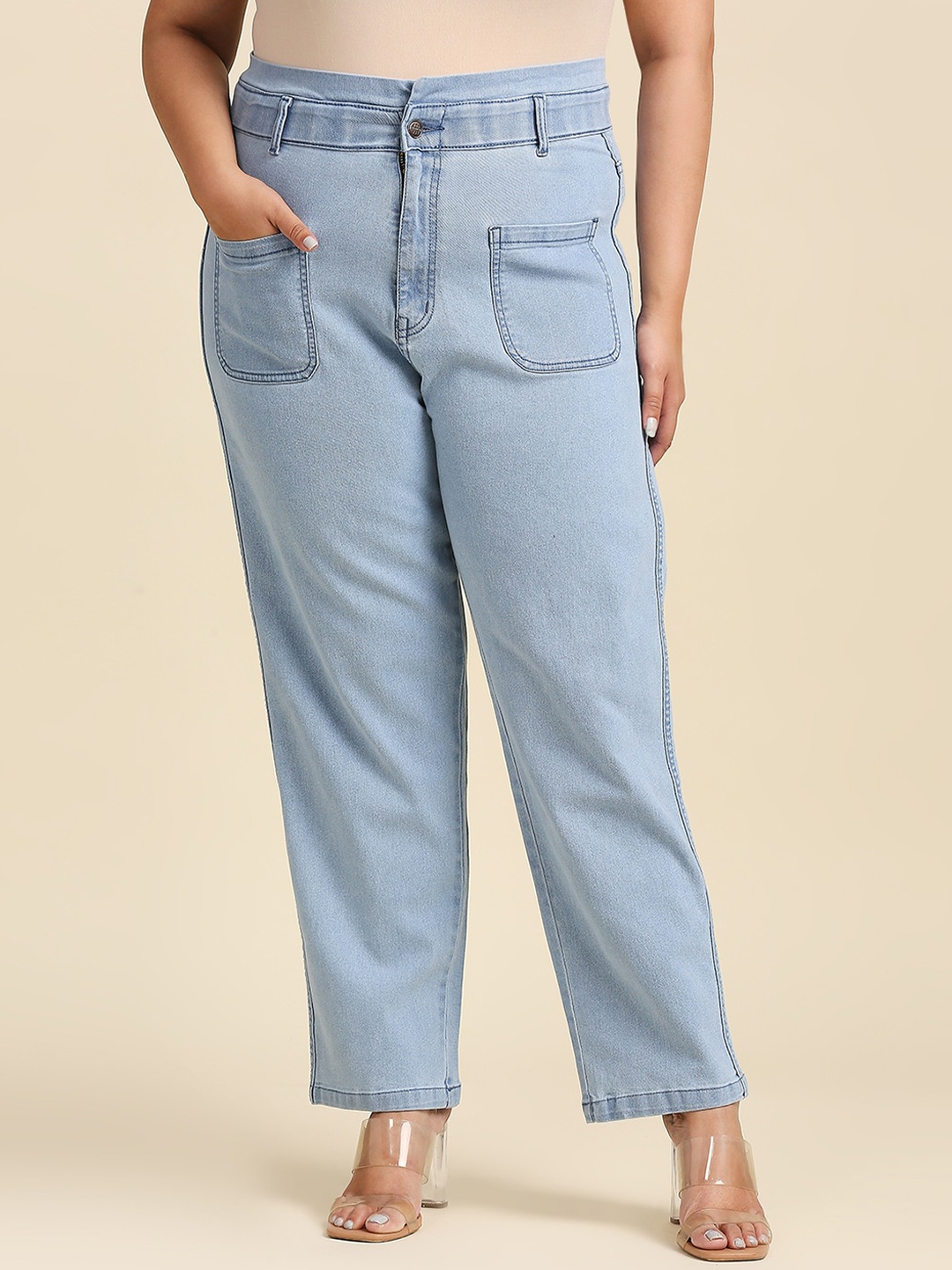 

Freeform by High Star Women Plus Size Blue High-Rise Stretchable Jeans