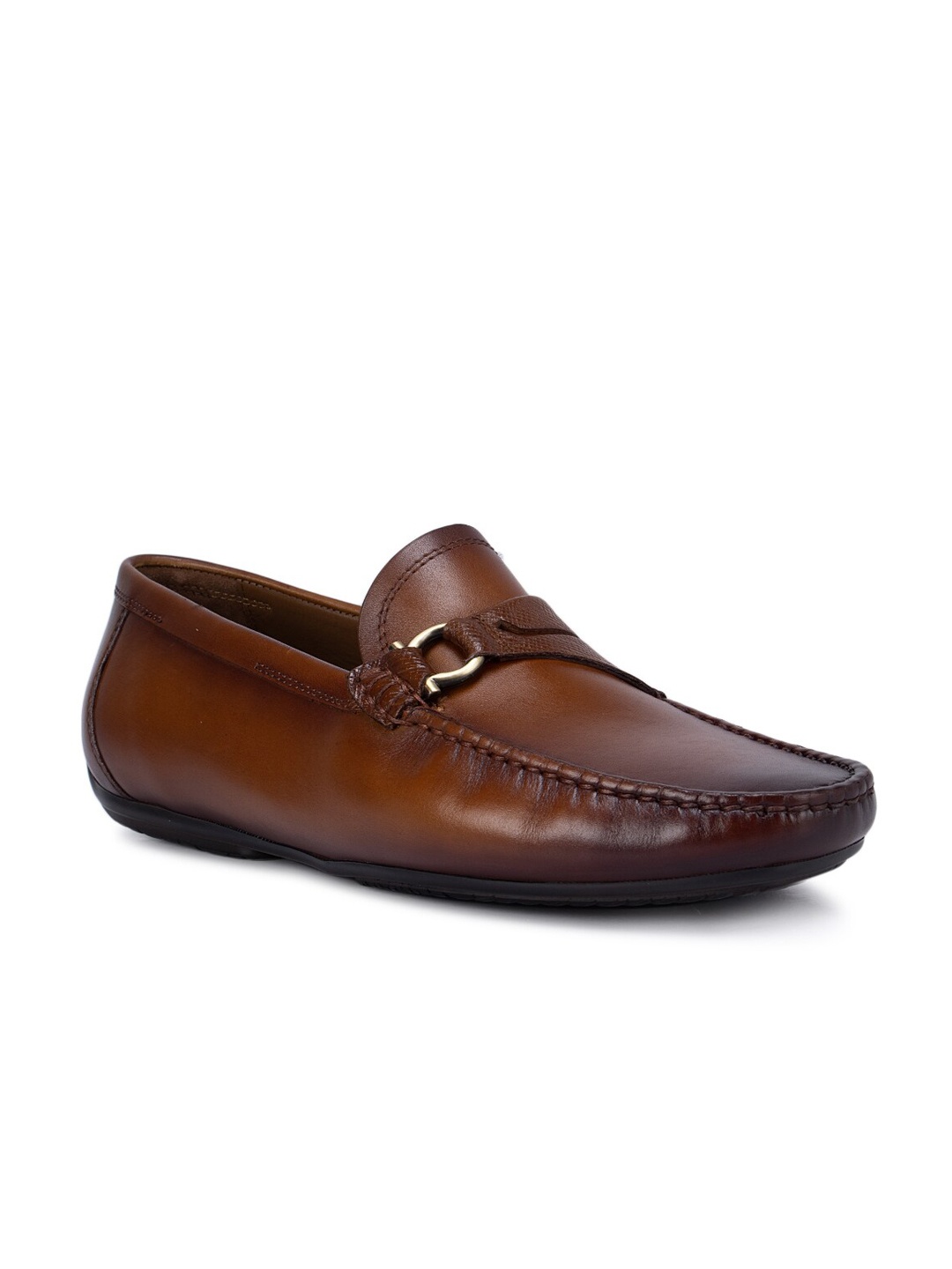 

ROSSO BRUNELLO Men Black Leather Loafers