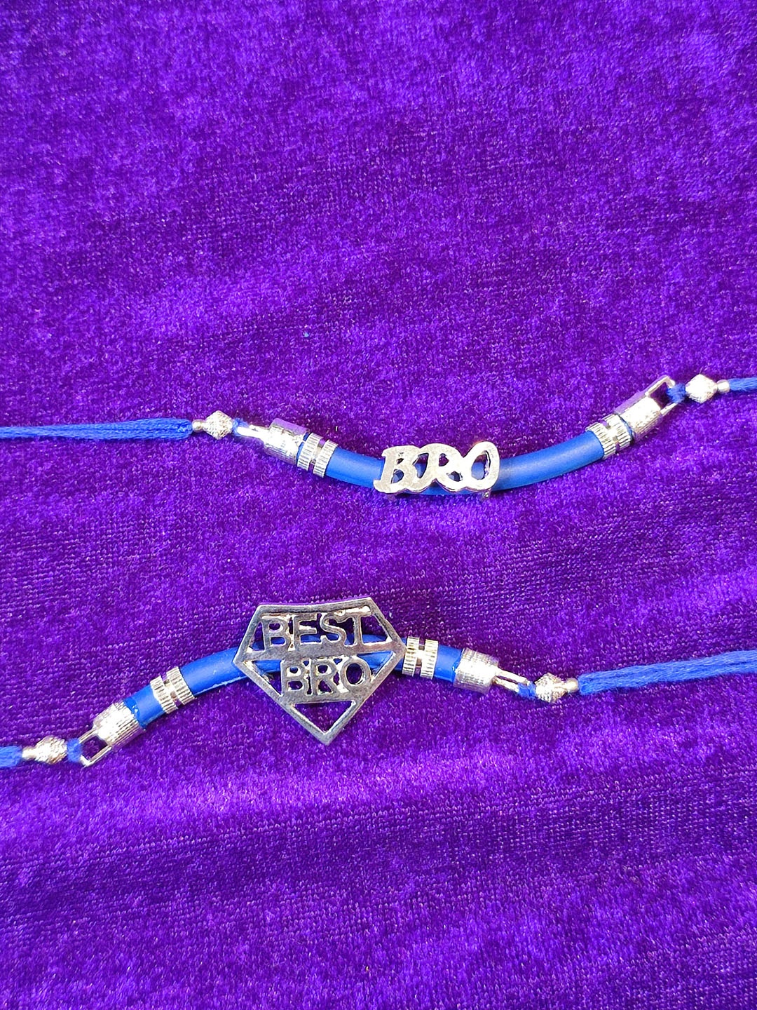 

CRAYTON Men Pack Of 2 Blue Designed Threaded Rakhi