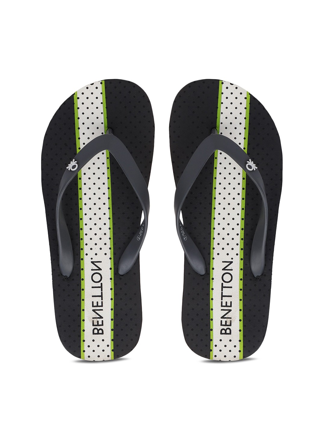 

United Colors of Benetton Men Grey & White Printed Thong Flip-Flops