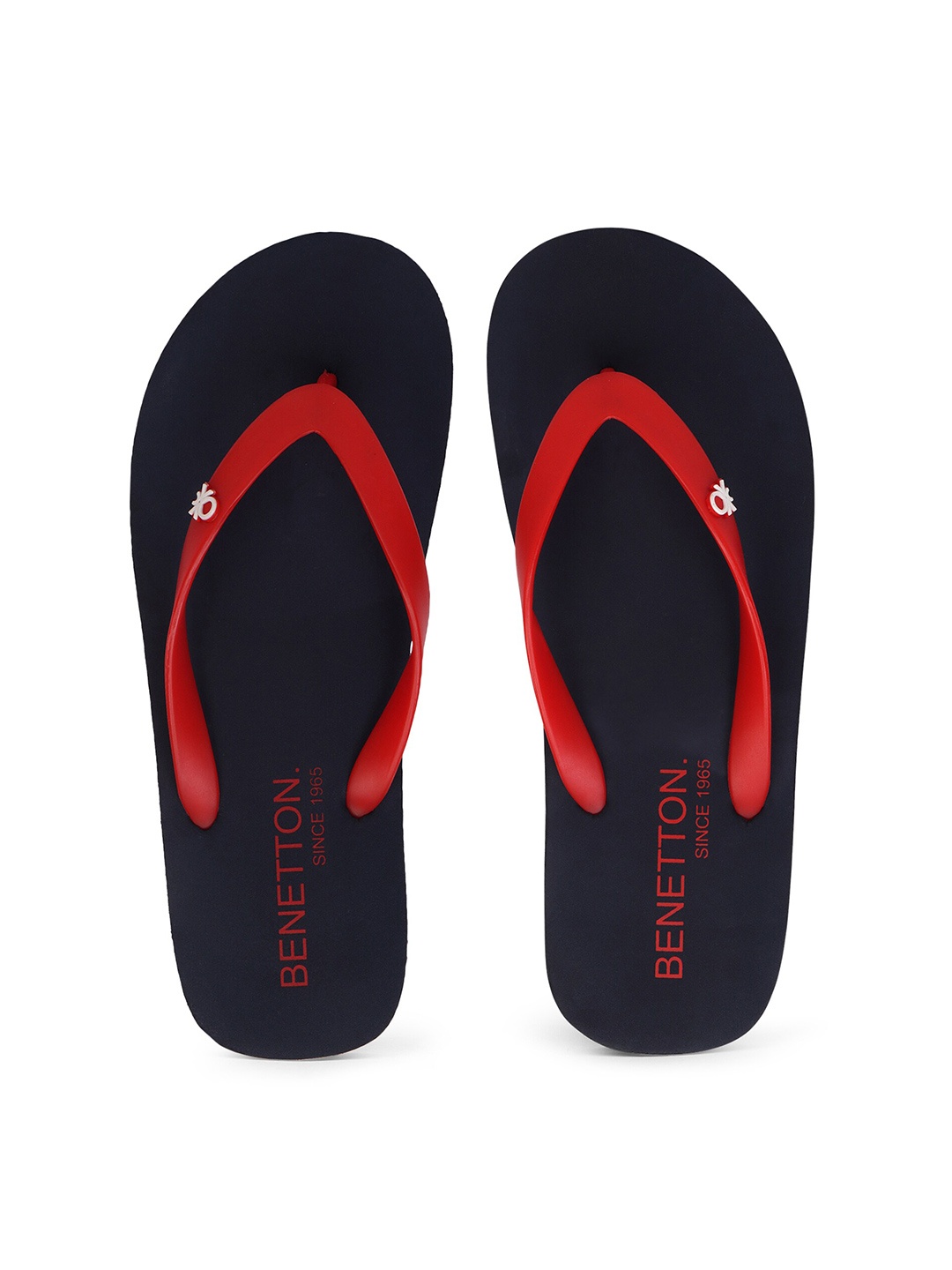 

United Colors of Benetton Men Navy Blue & Red Printed Thong Flip-Flops