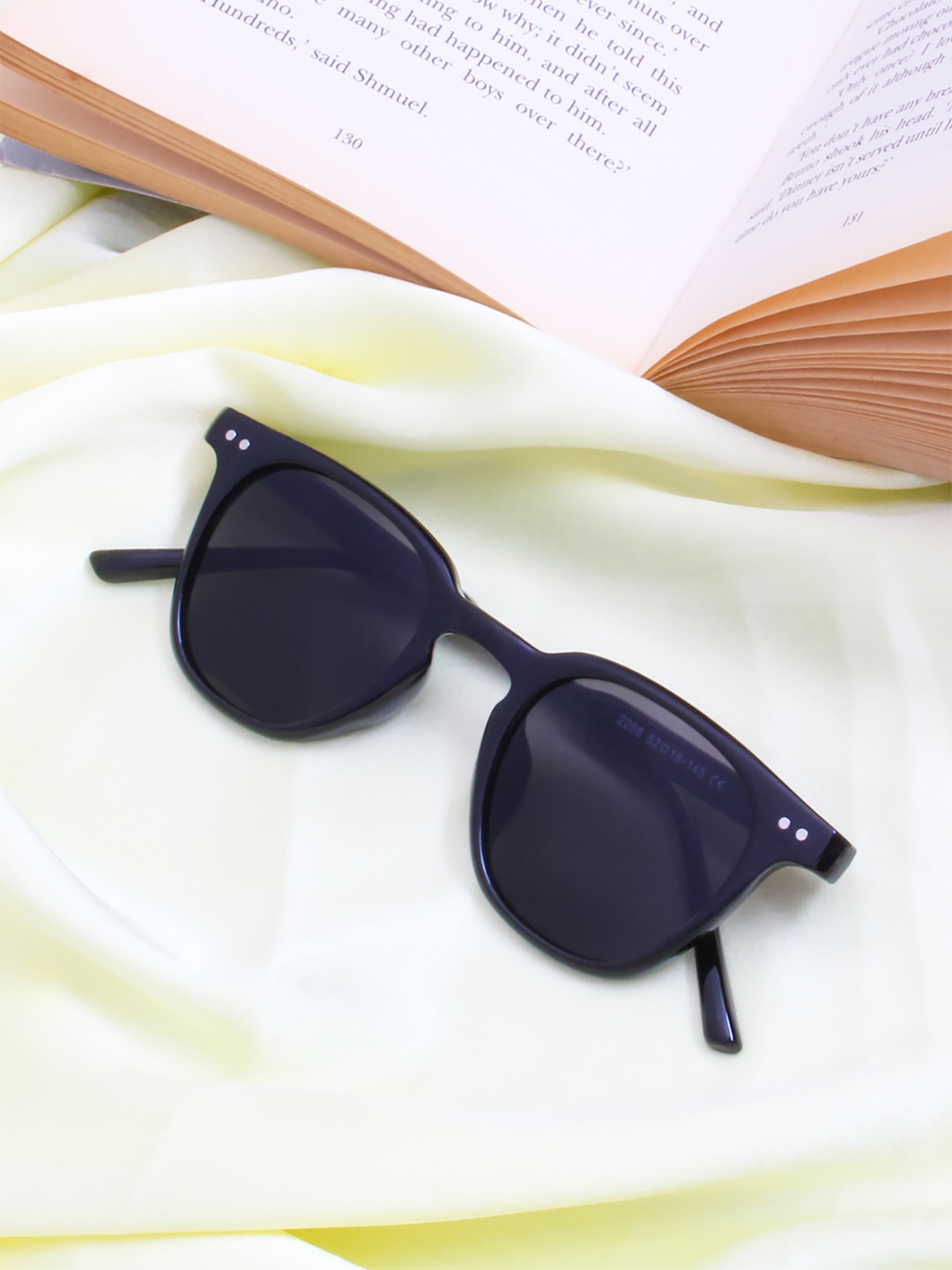 

Gold Berg Unisex Black Lens Square Sunglasses with UV Protected Lens GB-2266_BLK BLK