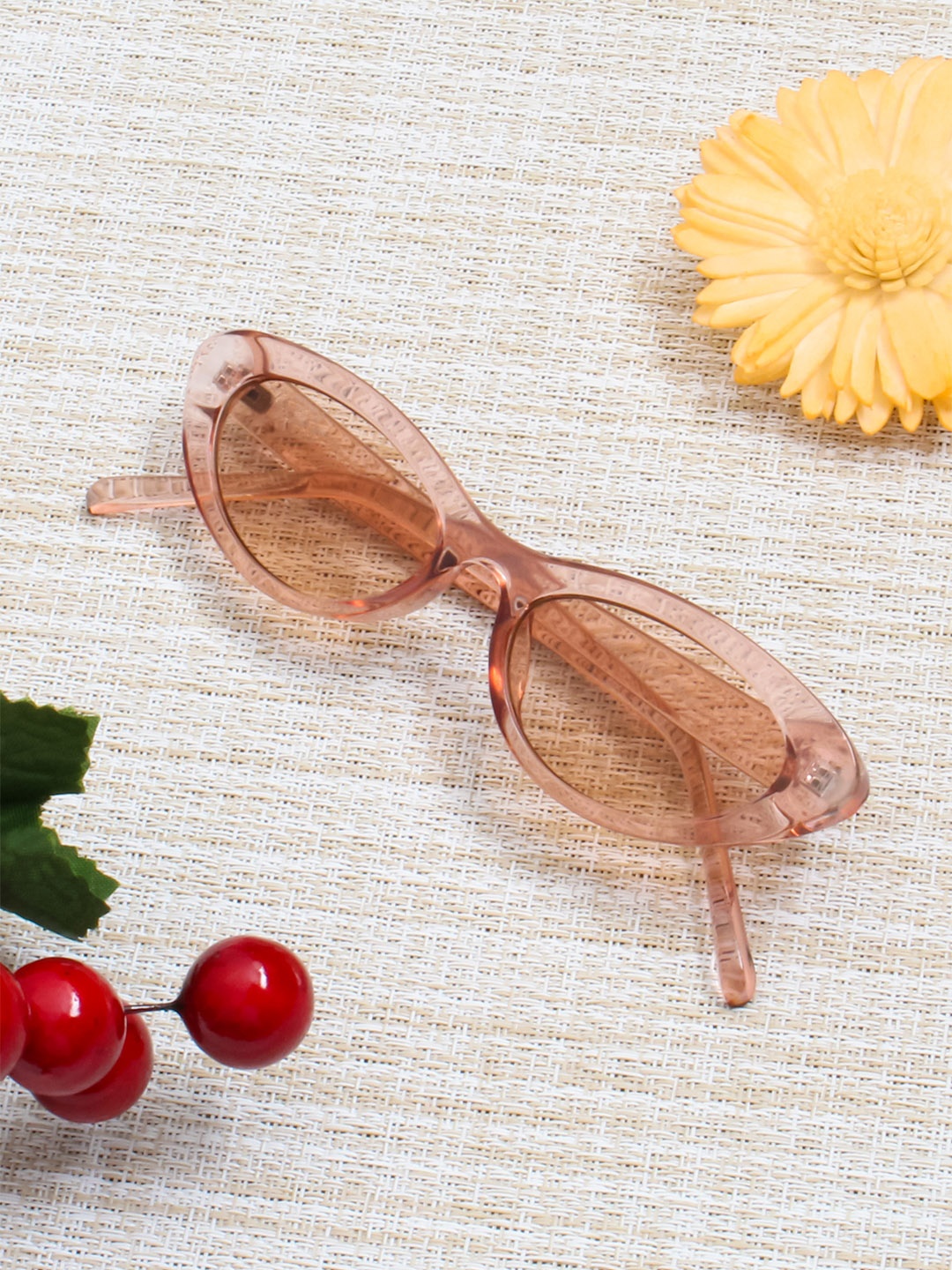 

Gold Berg Unisex Brown Lens & Brown Cateye Sunglasses with UV Protected Lens