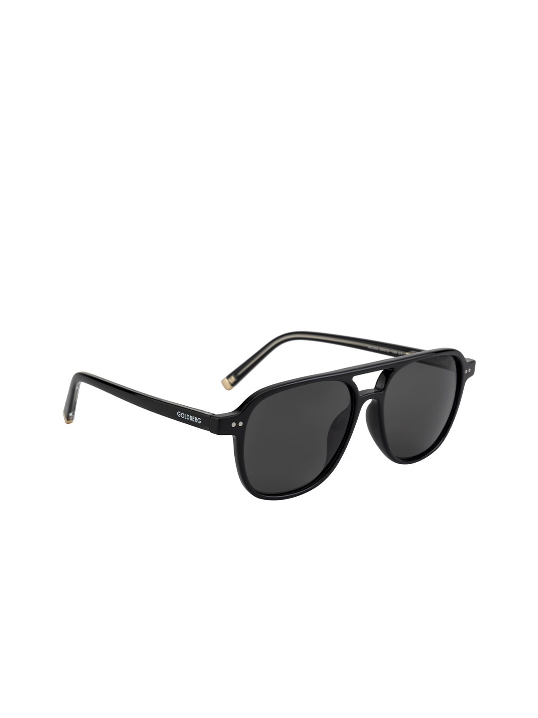 

Gold Berg Unisex Grey Lens & Black Aviator Sunglasses with UV Protected Lens