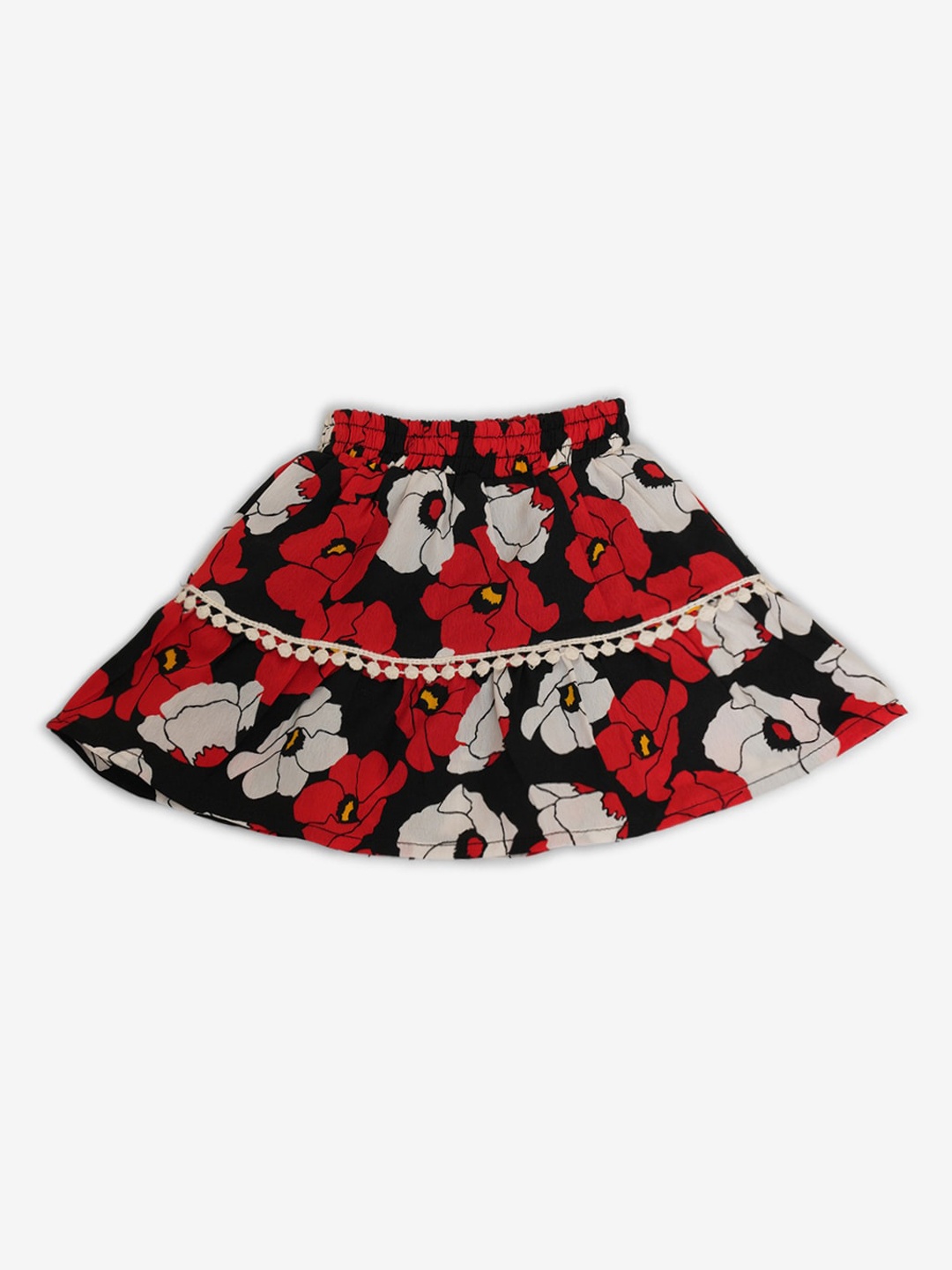 

Creative Kids Girls Black & Red Printed Flared Mini Skirts
