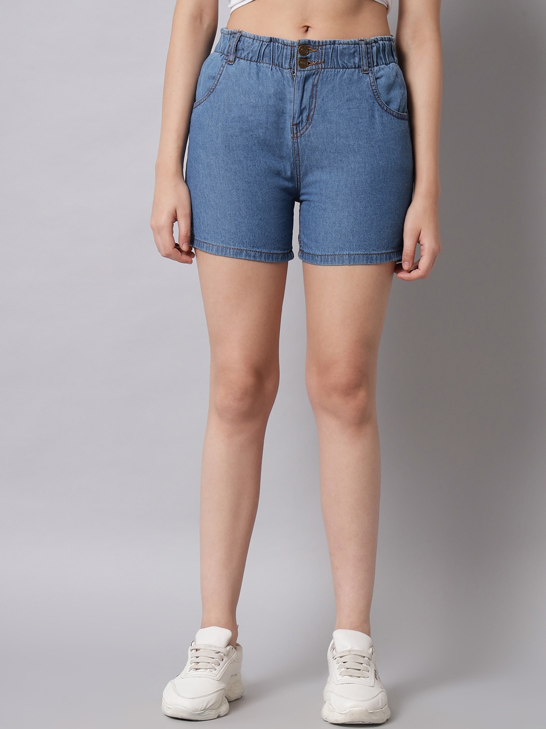 

Q-rious Women Blue Slim Fit Denim Shorts