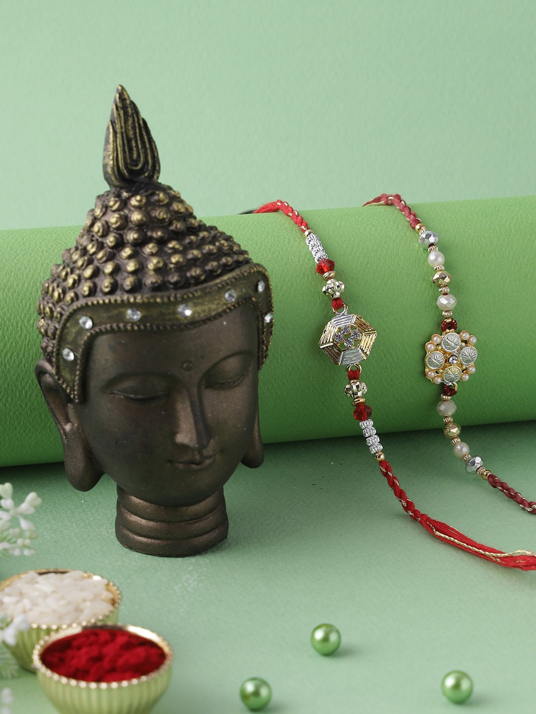 

Aapno Rajasthan Set of 2 Multi Rakhi Gift Set