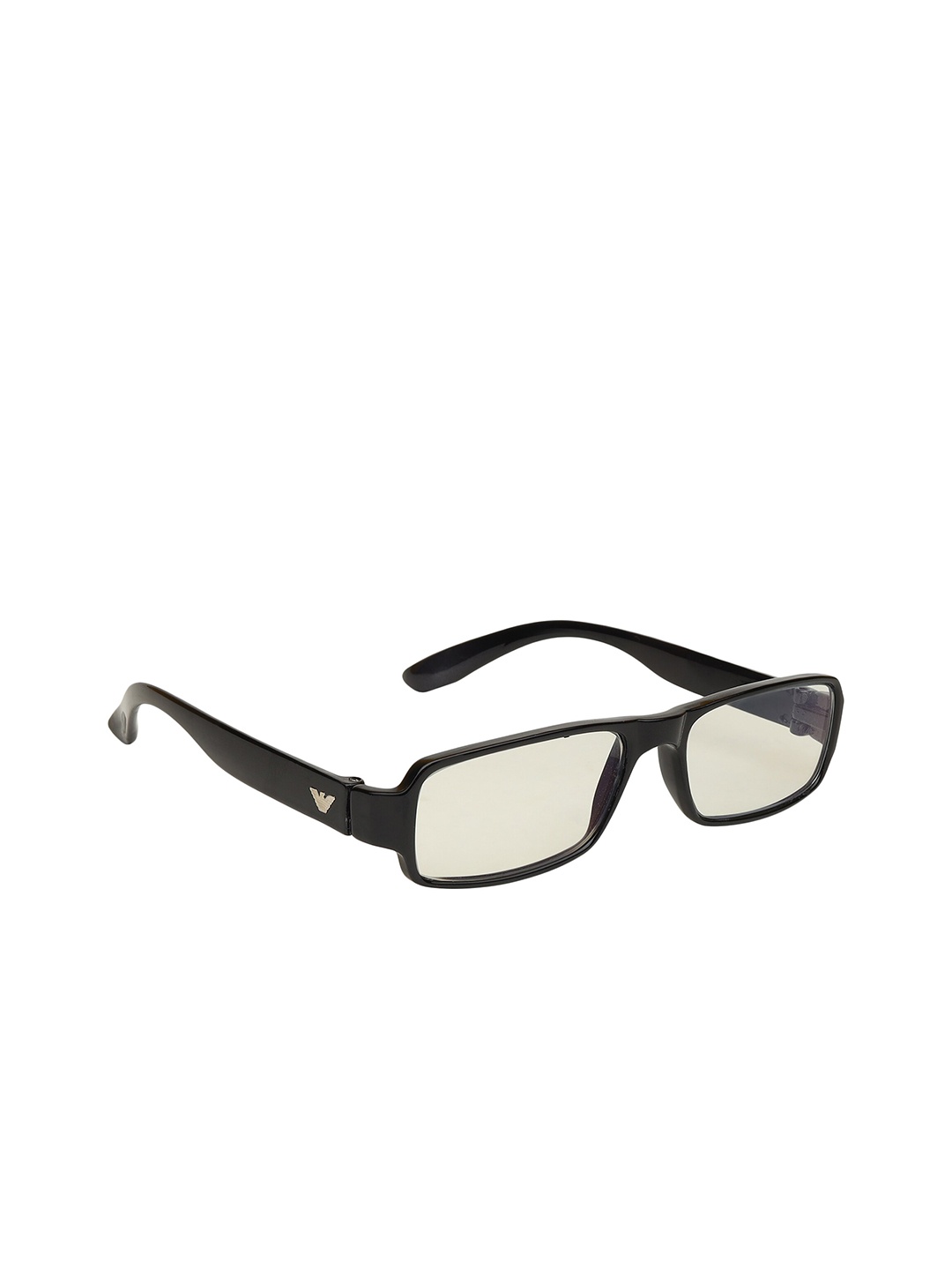 

CRIBA Unisex Clear Lens & Black Rectangle Sunglasses with UV Protected Lens MODEL 8_BC_CR, Transparent