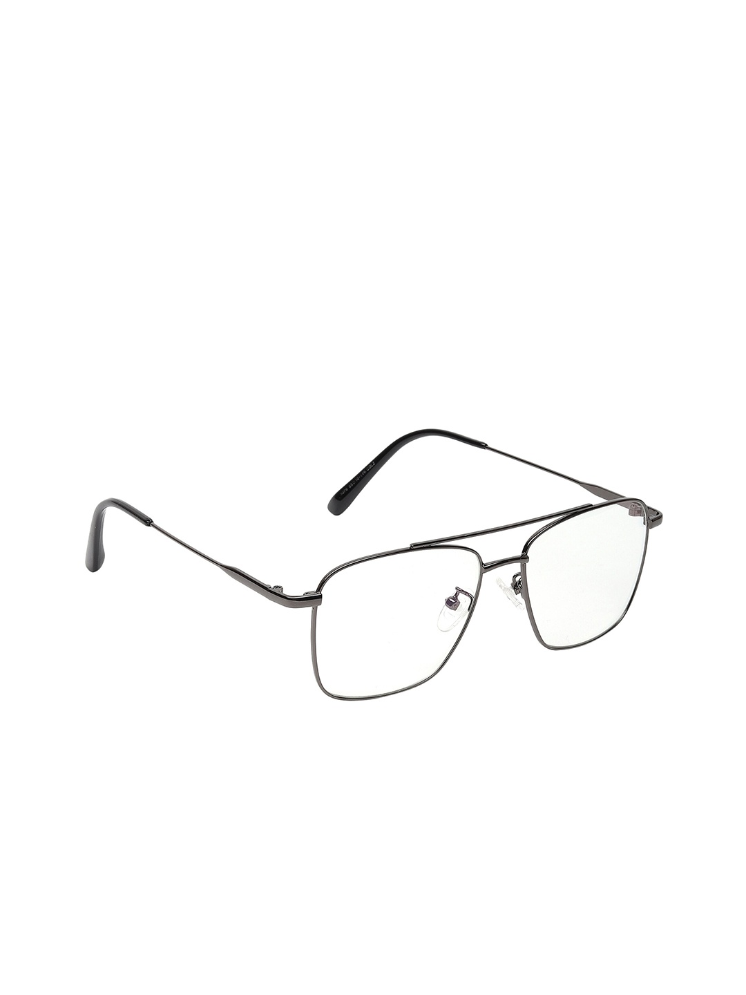 

CRIBA Unisex Clear Lens & Gunmetal-Toned Aviator Sunglasses with UV Protected Lens, Transparent