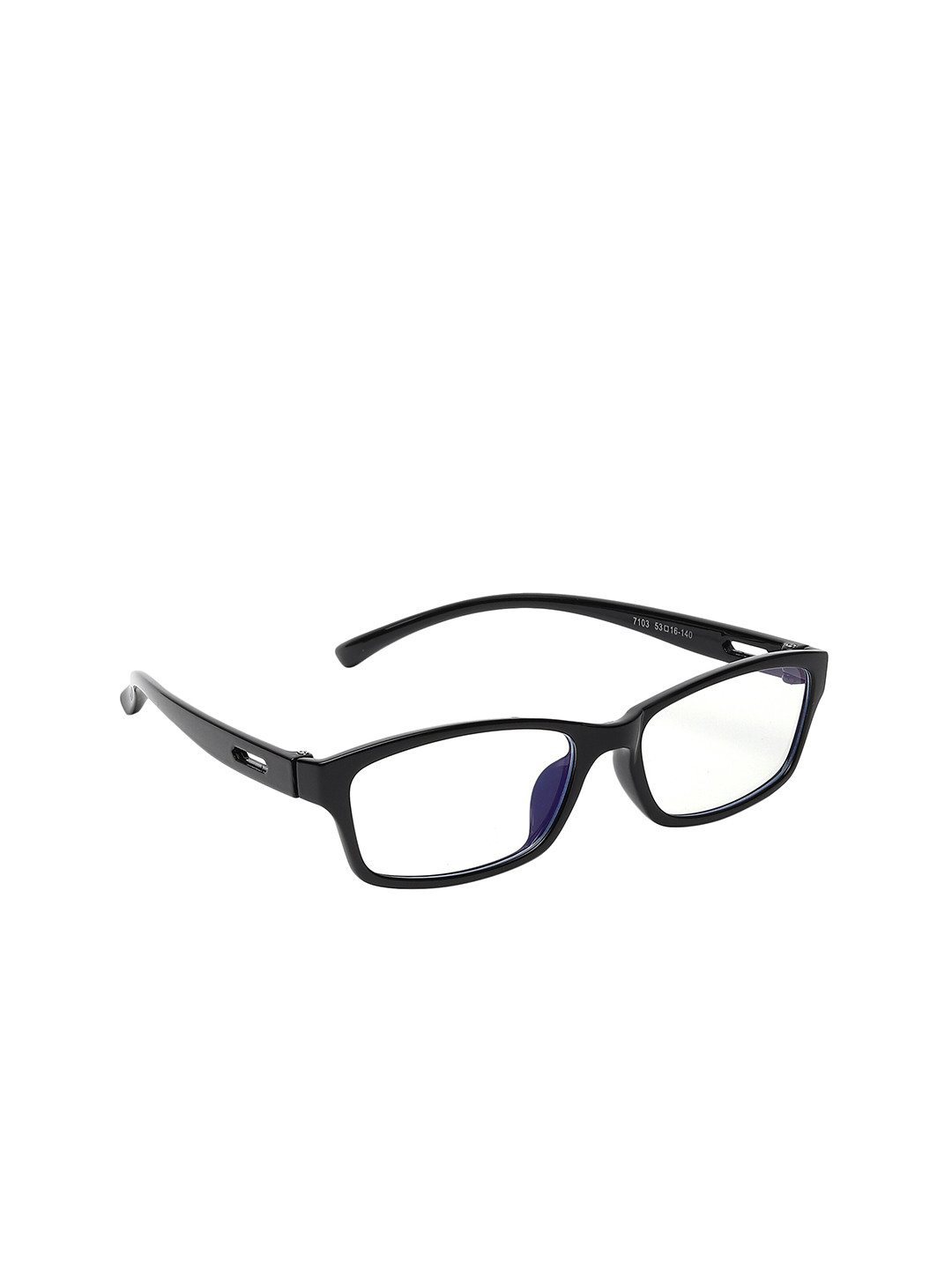 

CRIBA Unisex Clear Lens & Black Square Sunglasses with UV Protected Lens, Transparent