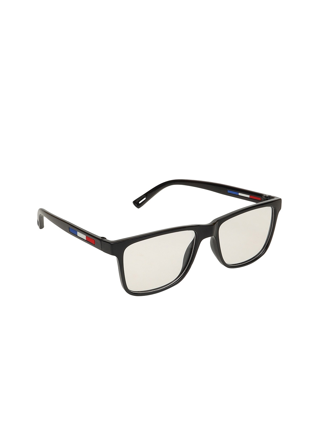 

CRIBA Unisex Clear Lens & Black Square Sunglasses with UV Protected Lens MODEL 517_BC_CR-Clear, Transparent