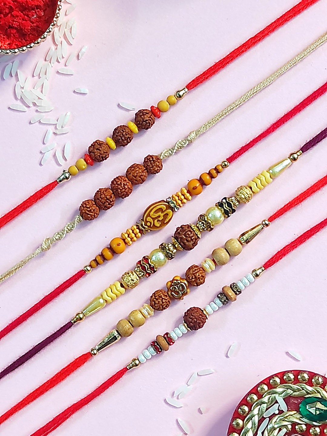 

CRAYTON Men Set of 6 Multicoloured Rakhi, Multi