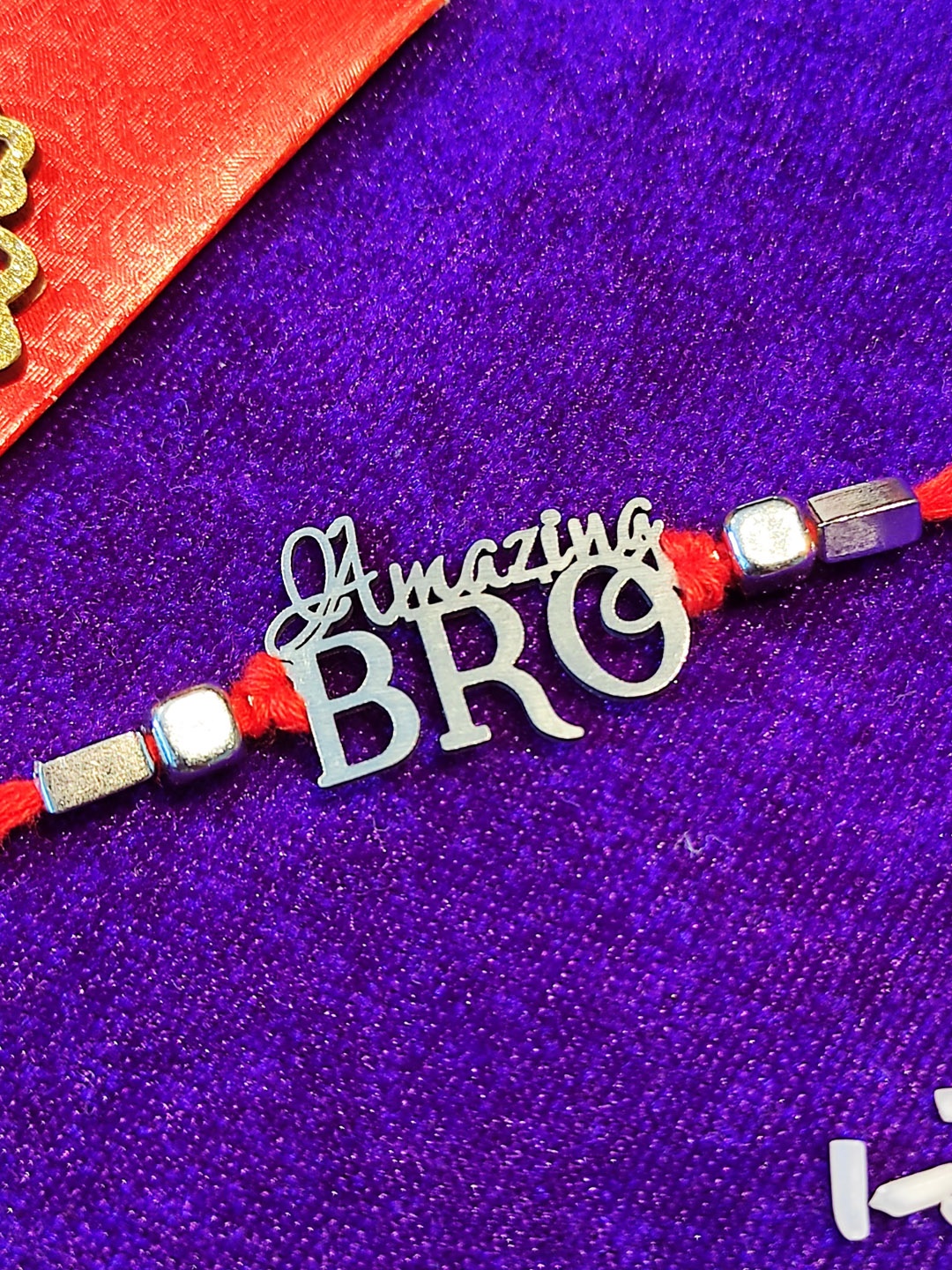 

CRAYTON Men Silver-Toned & Red Amazing Bro-Charm Rakhi