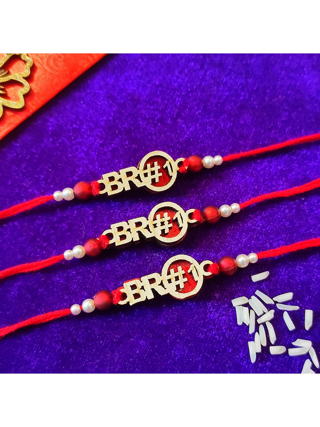 

CRAYTON Men Set Of 3 Red Bro # 1 featured Rakhi