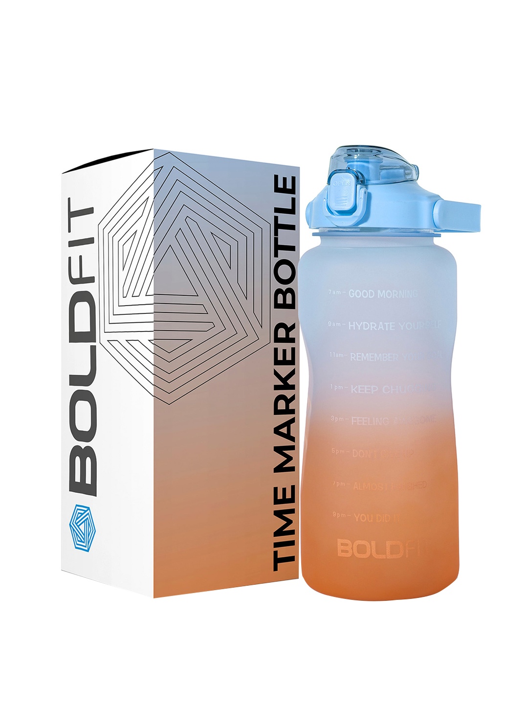 

BOLDFIT Blue & Orange Coloured Solid Sipper Water Bottle