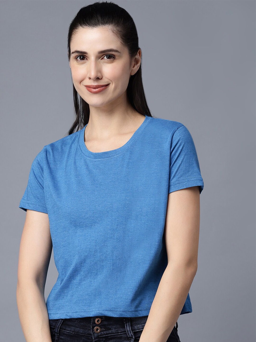 

THE EG STORE Women Blue T-shirt