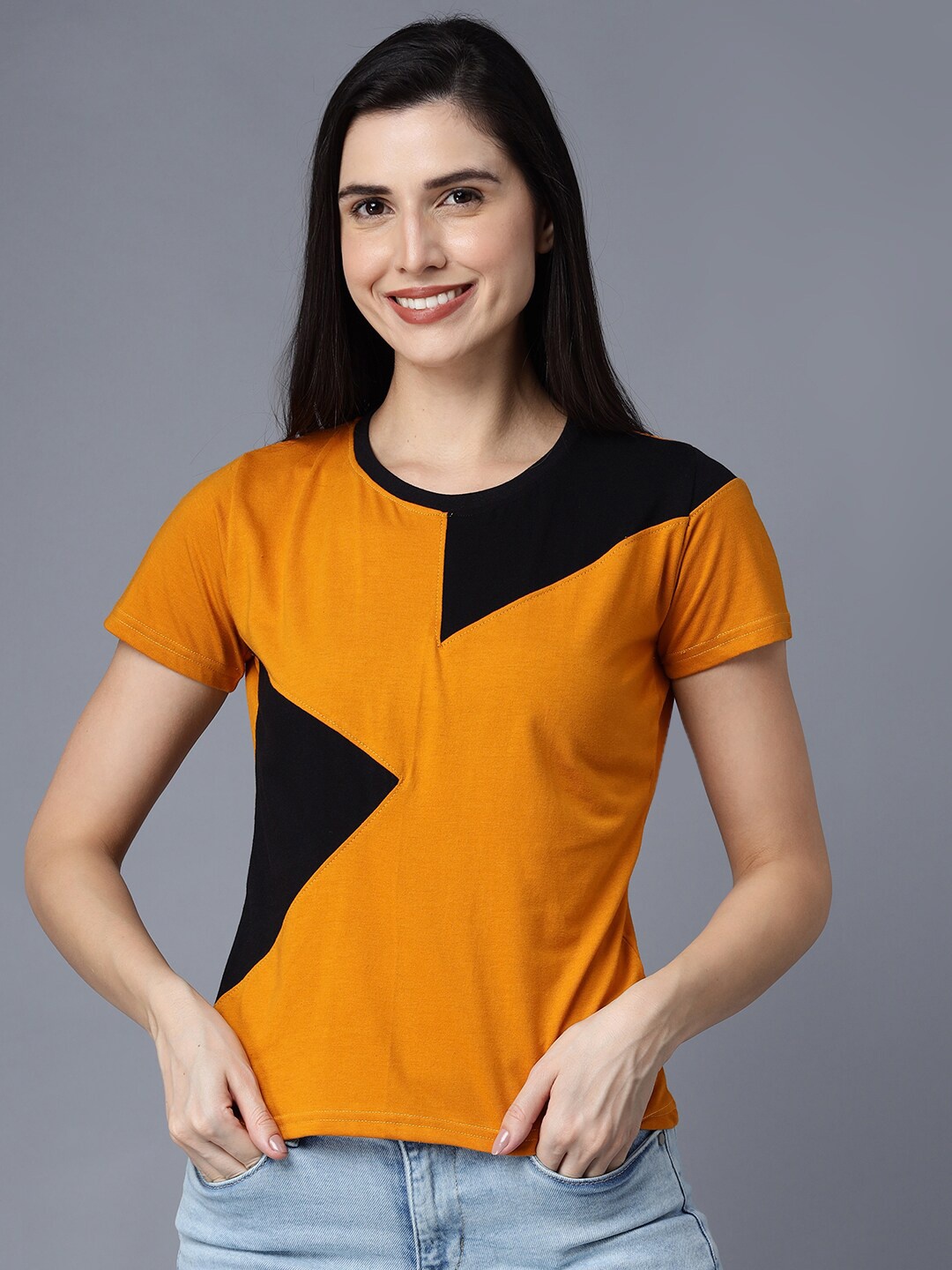 

THE EG STORE Women Yellow T-shirt