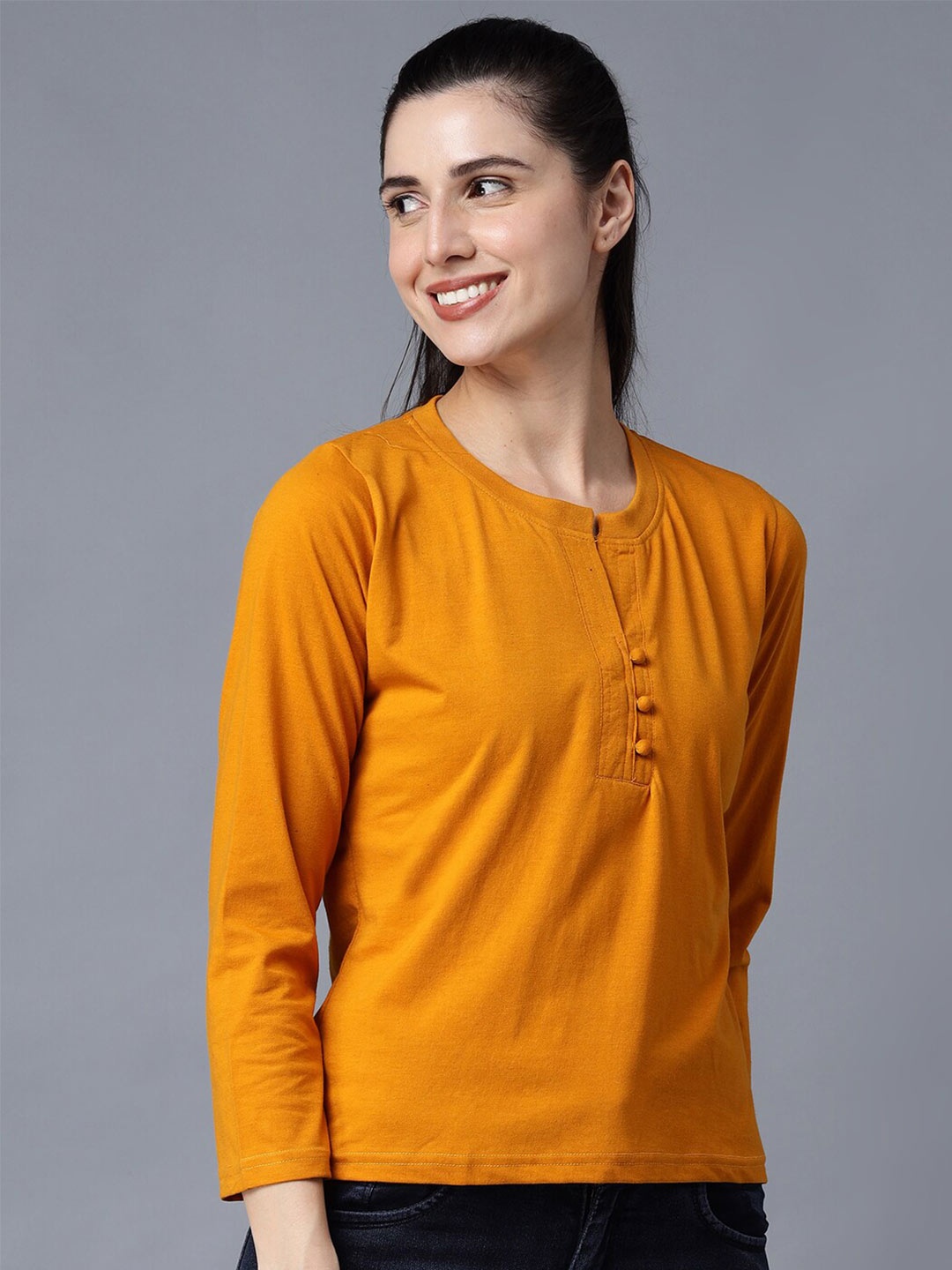

THE EG STORE Women Yellow T-shirt