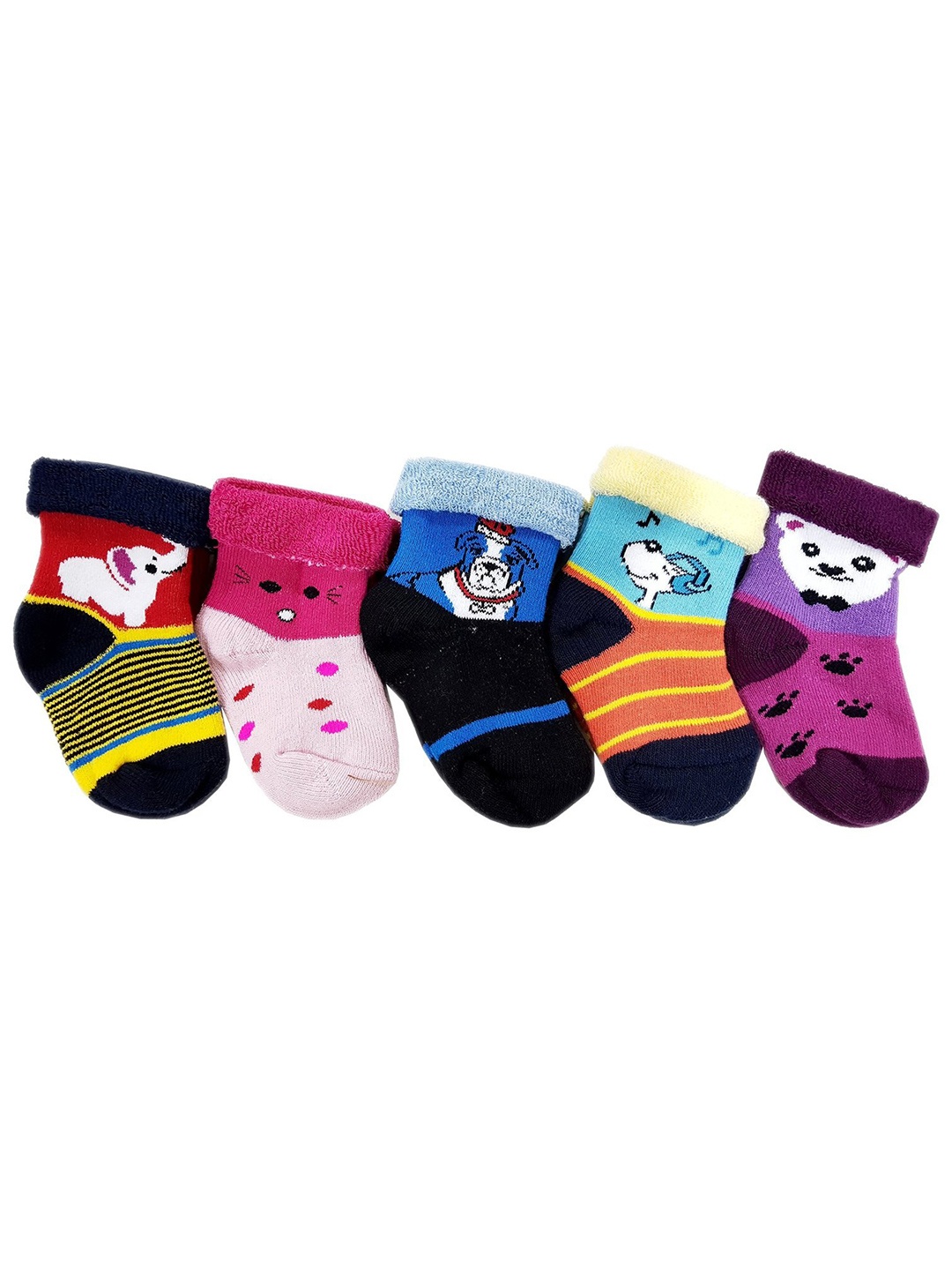 

RC. ROYAL CLASS Infant Kids Pack Of 5 Assorted Cotton Ankle-Length Socks