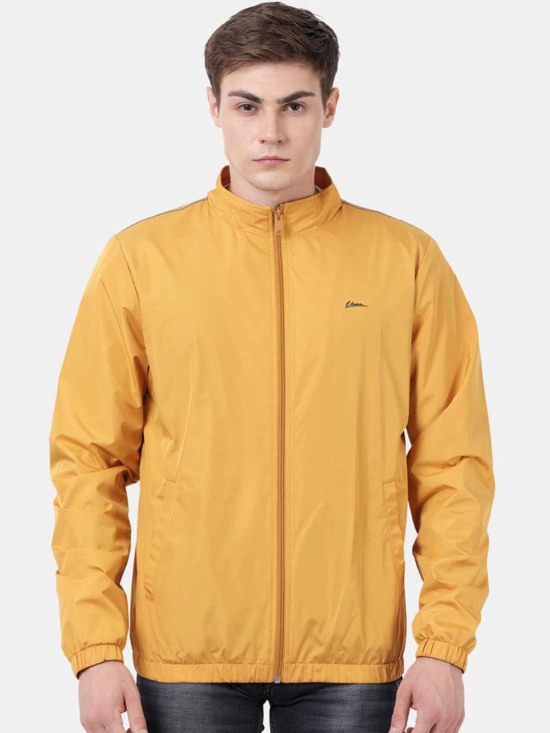 

t-base Men Yellow Windcheater and Water Resistant Sporty Jacket