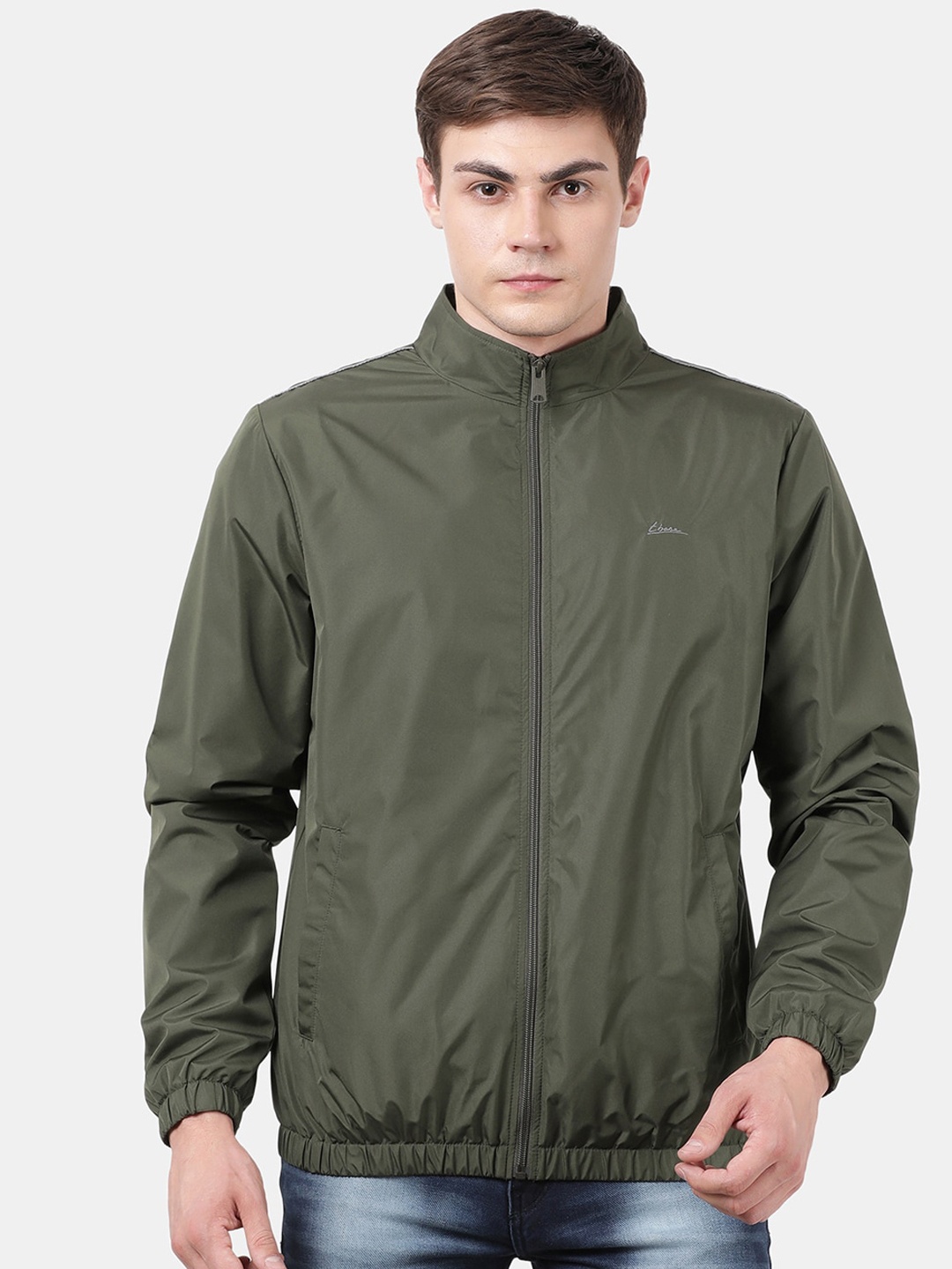 

t-base Men Green Windcheater and Water Resistant Tailored Jacket