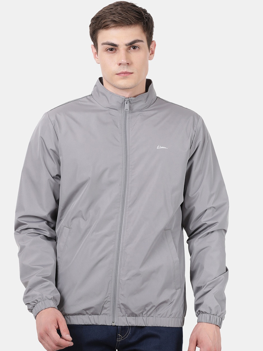 

t-base Men Grey Windcheater and Water Resistant Tailored Jacket