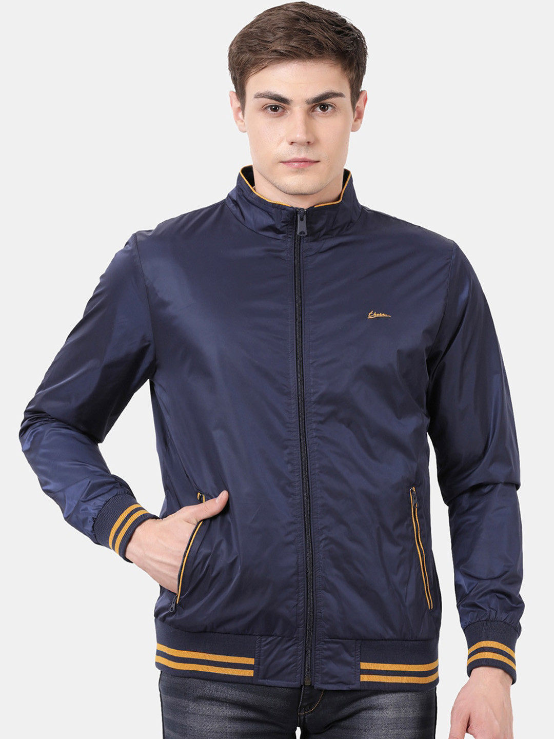 

t-base Men Blue Lightweight Bomber Jacket