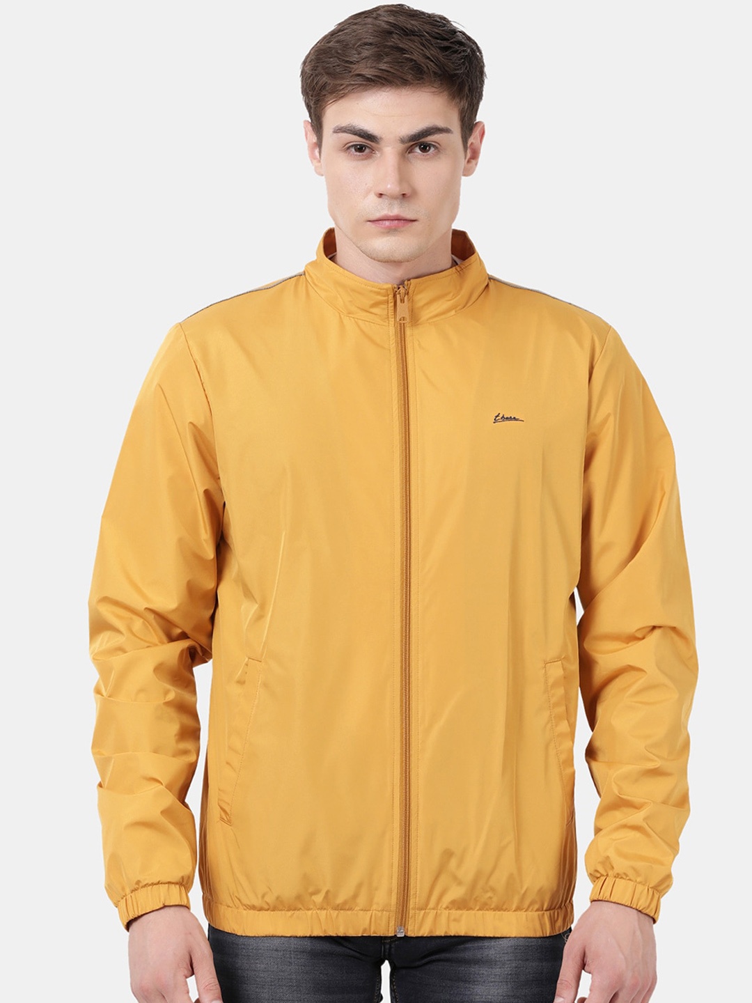 

t-base Men Yellow Windcheater and Water Resistant Sporty Jacket