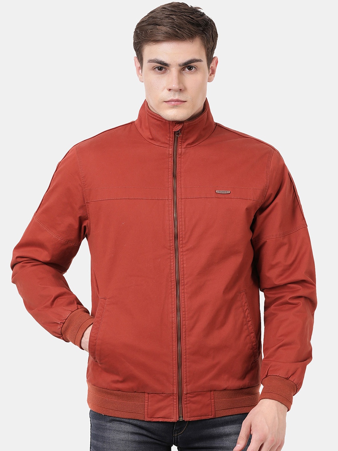 

t-base Men Rust Windcheater and Water Resistant Sporty Jacket