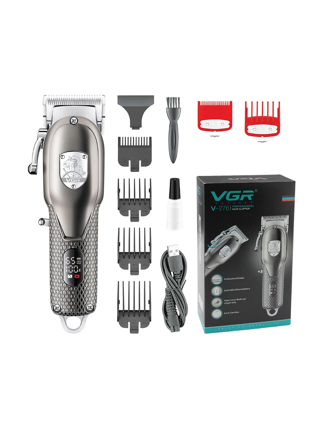 

VGR Men Black V-276 Trimmer, Silver