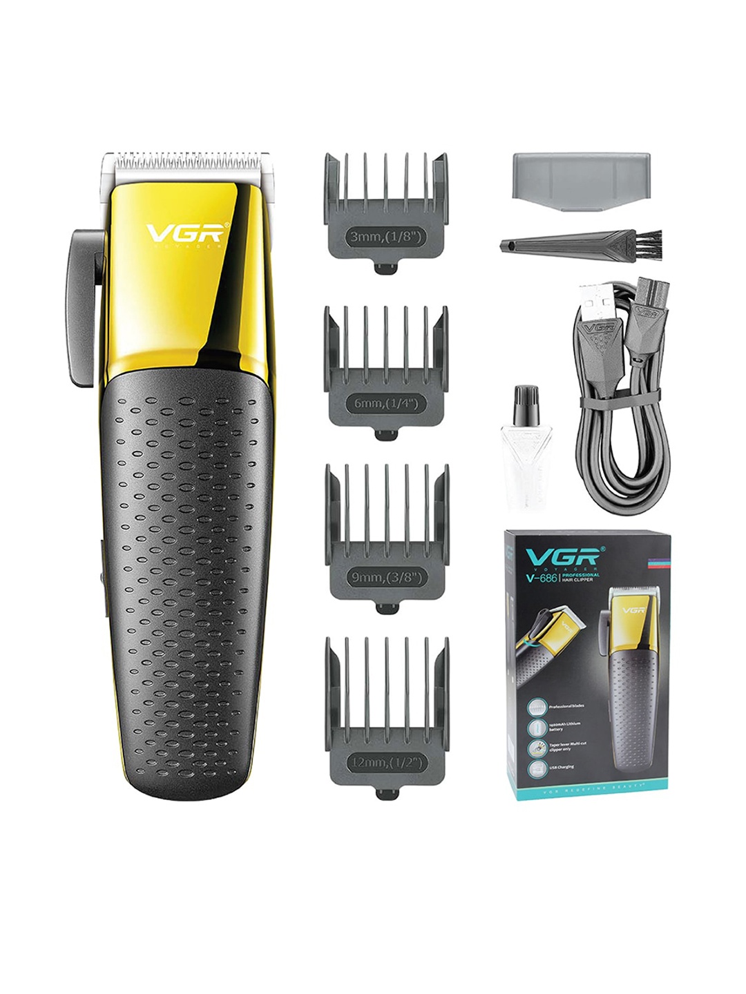 

VGR Men Black V-686 Trimmer 150 min Runtime 4 Length Settings