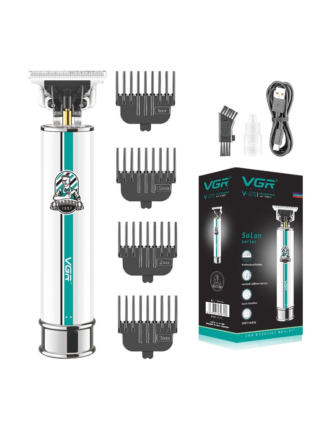 

VGR Men V-291 Trimmer 120 min Runtime 4 Length Settings, White