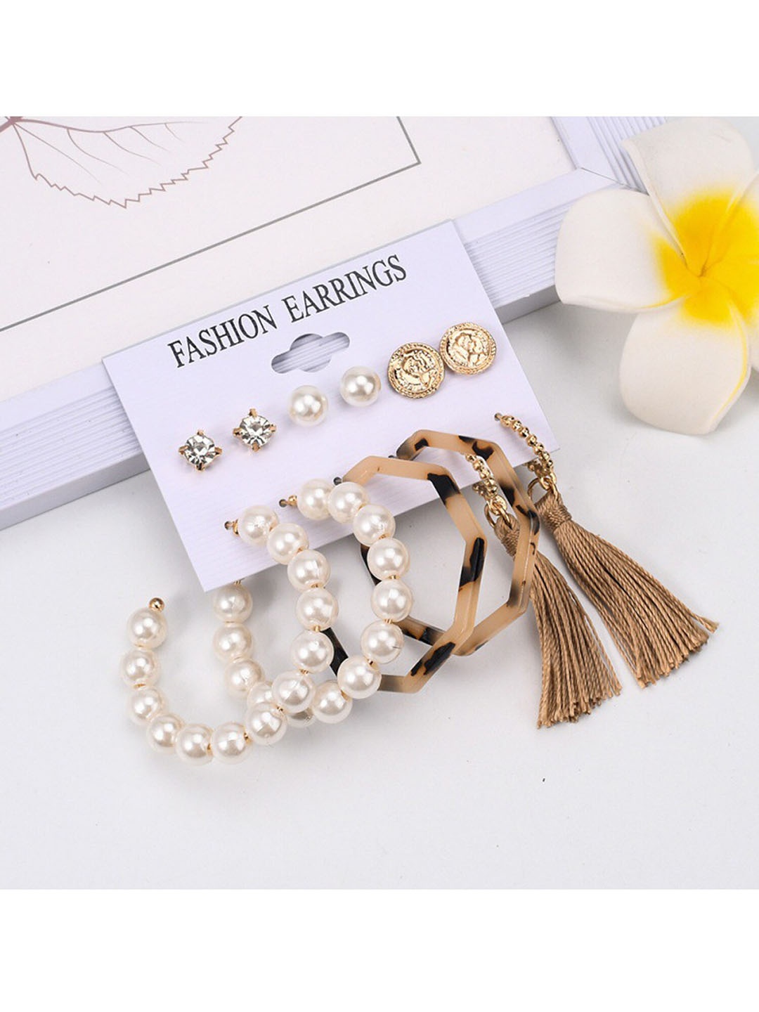 

Vembley Gold-Toned Contemporary 6 pair Earrings