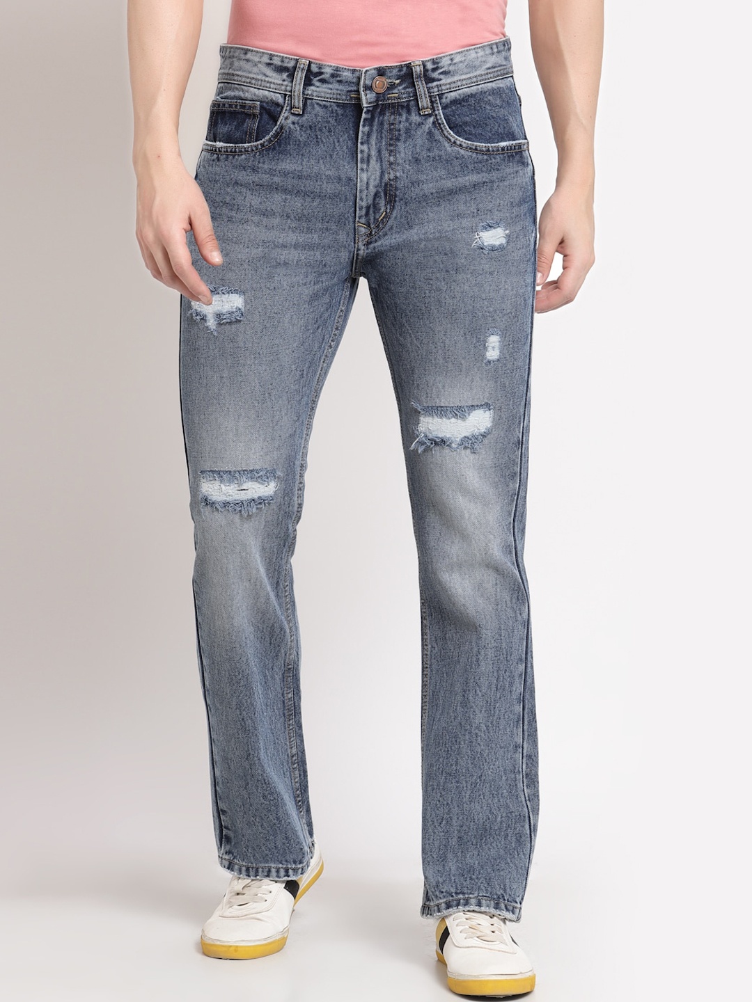 

FEVER Men Blue Bootcut Fit Heavy Fade Jeans