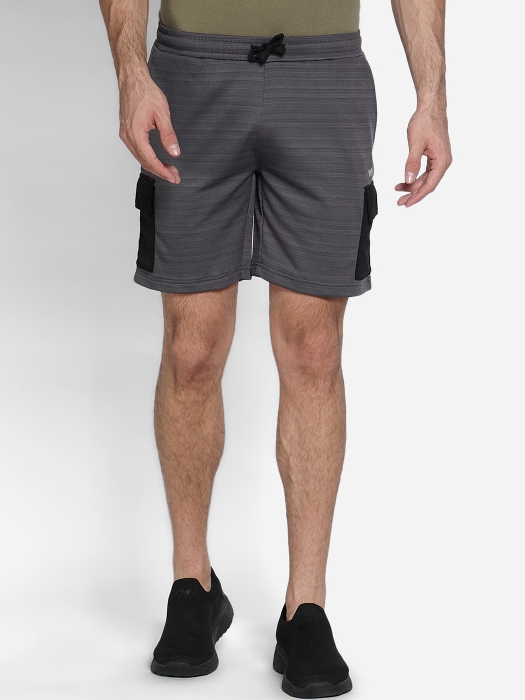 

Wildcraft Men Grey Striped Shorts