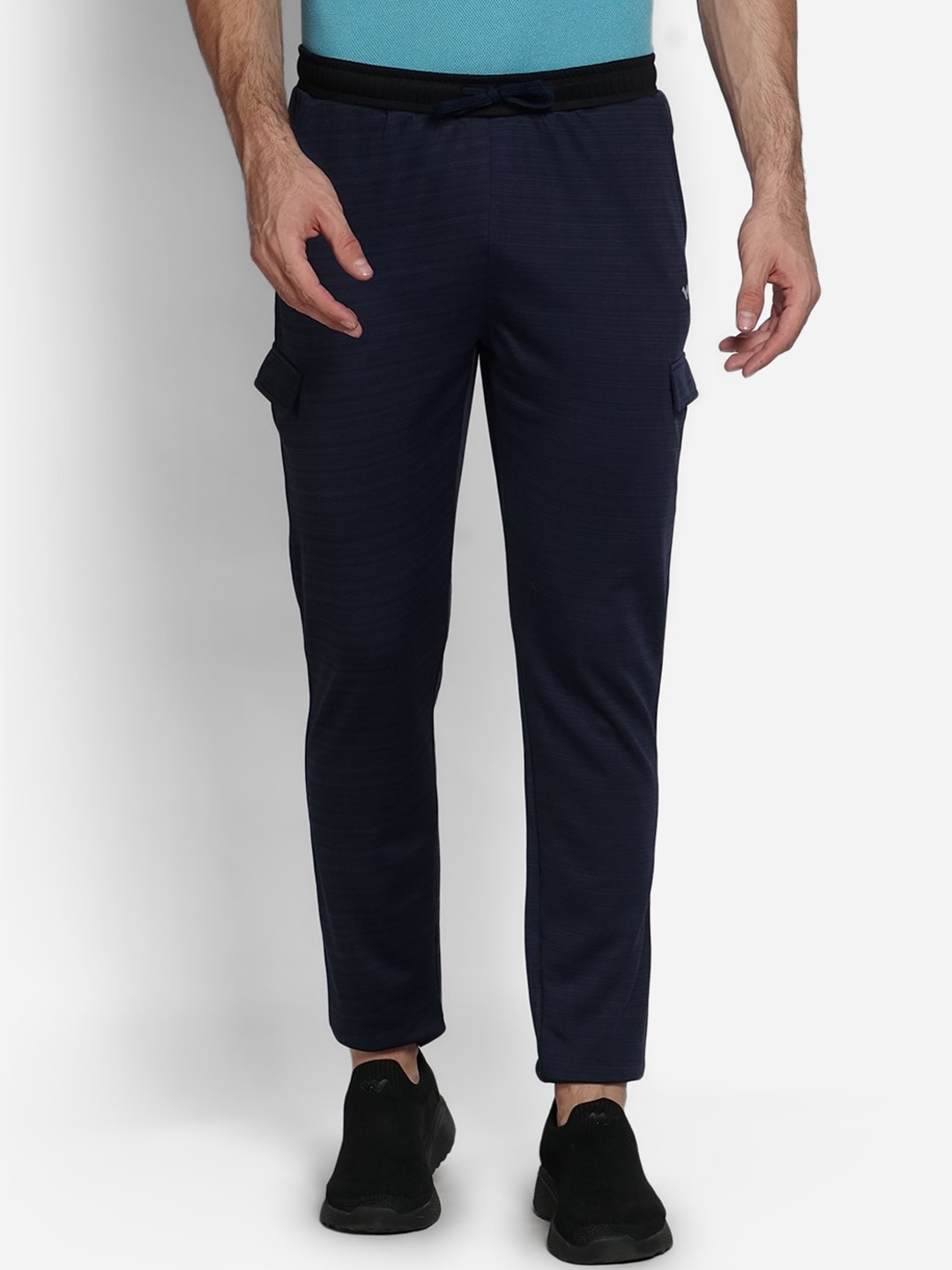 

Wildcraft Men Navy Blue Solid Pure Cotton Track Pants