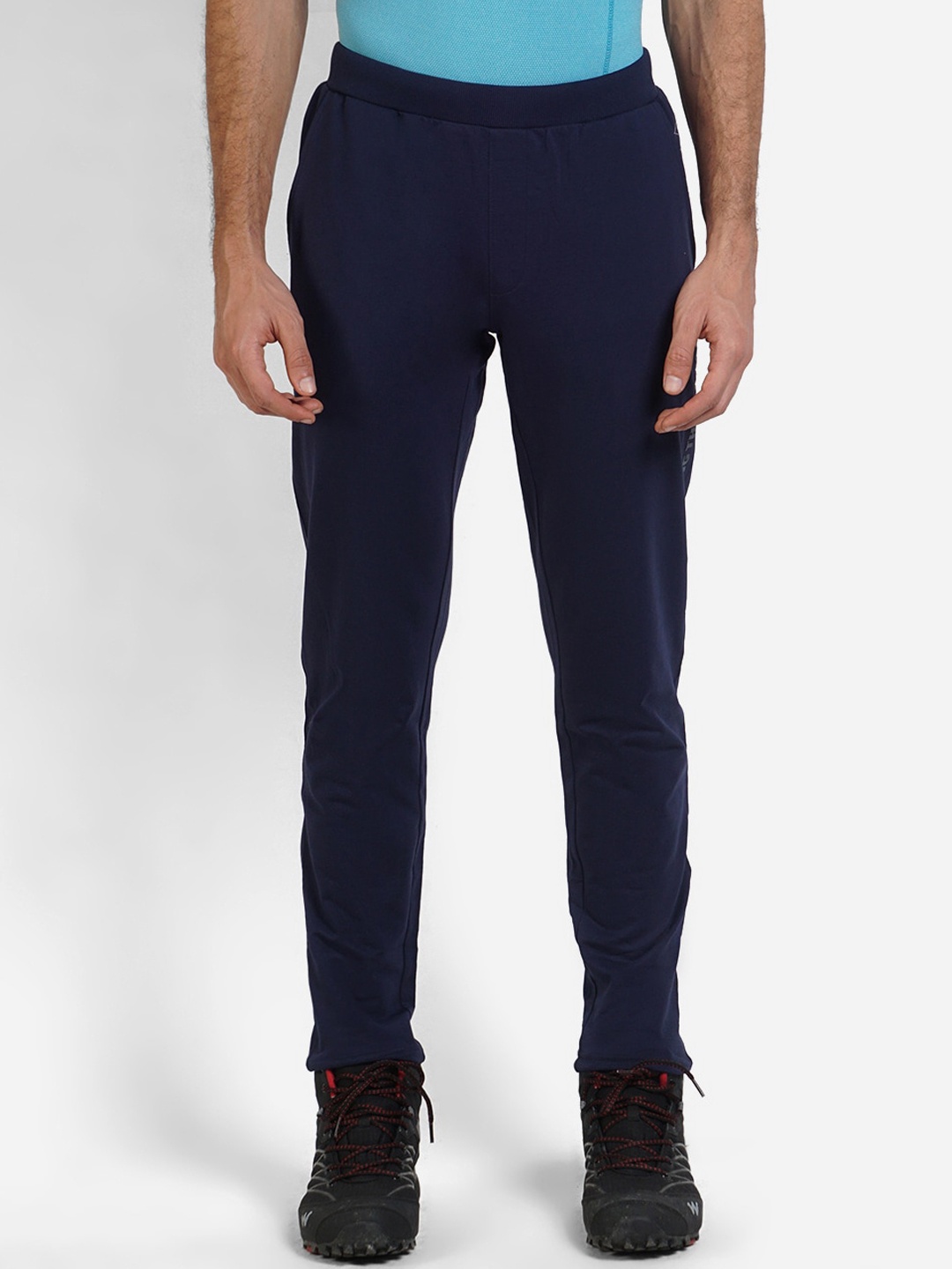 

Wildcraft Men Navy Blue Solid Pure Cotton Track Pants