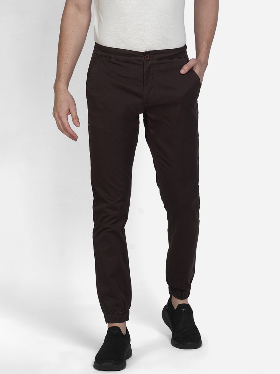 

Wildcraft Men Brown Solid Cotton Joggers