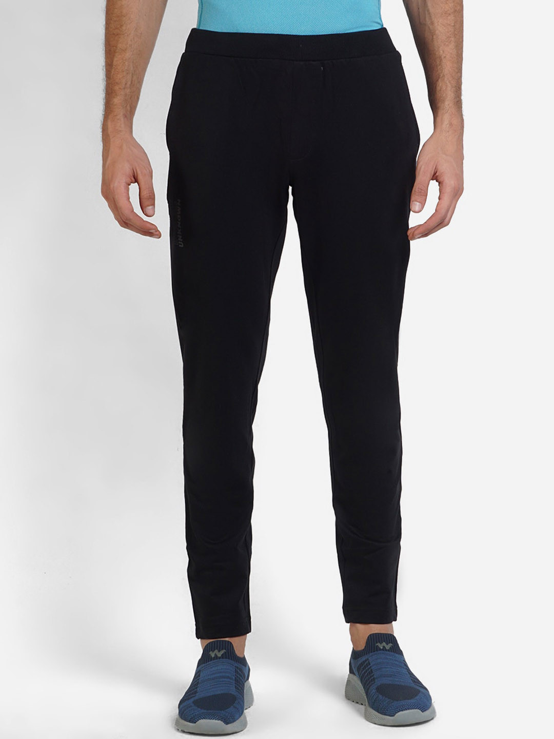 

Wildcraft Men Black Solid Cotton Track Pants
