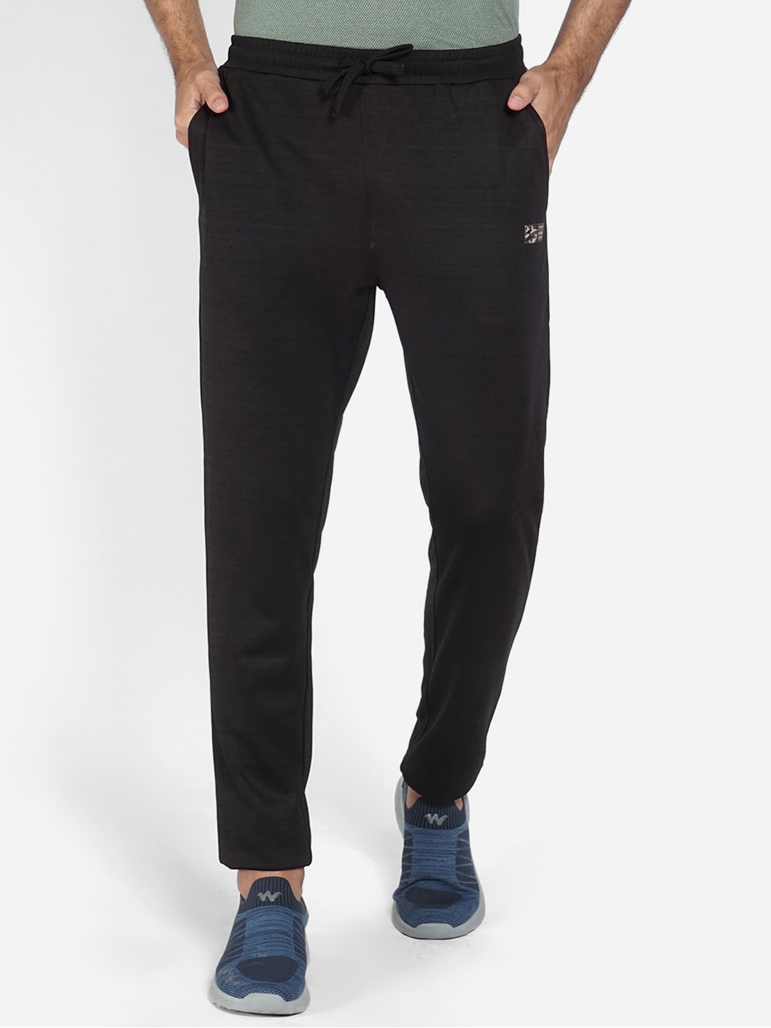 

Wildcraft Men Black Solid Pure Cotton Track Pants