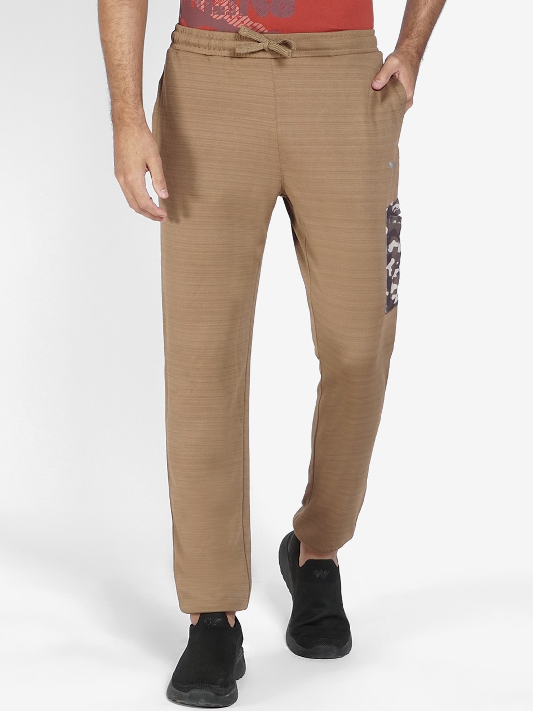 

Wildcraft Men Khaki-Coloured Solid Pure Cotton 100% Cotton Track Pants