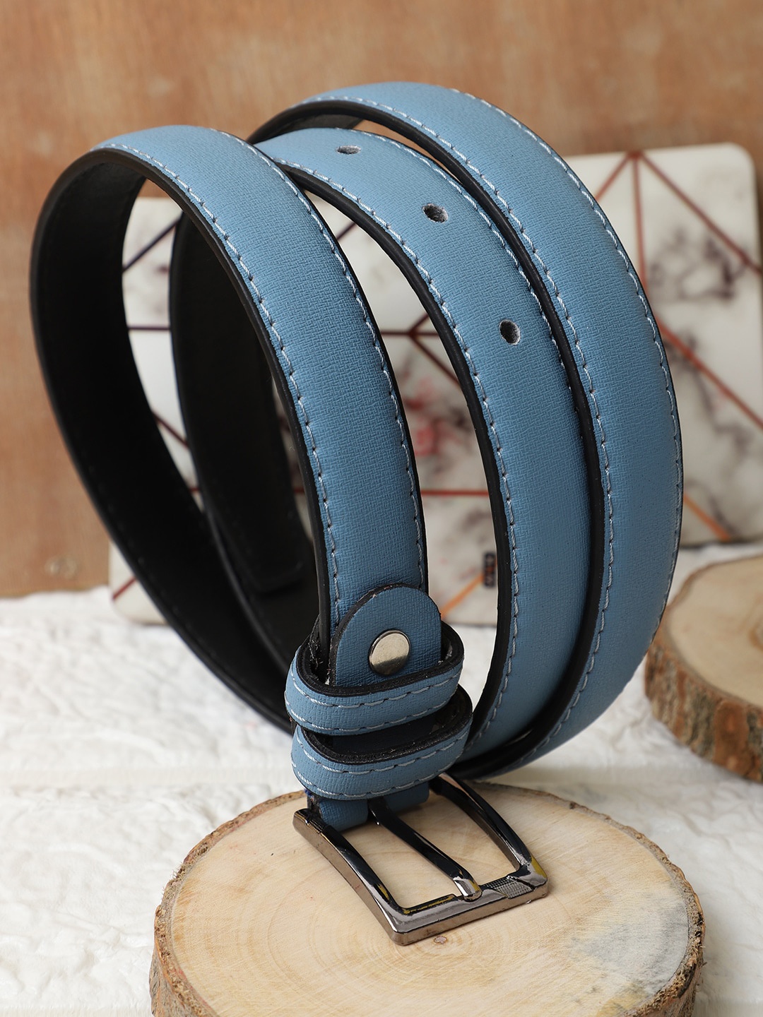 

The Mini NEEDLE Women Blue PU Belt