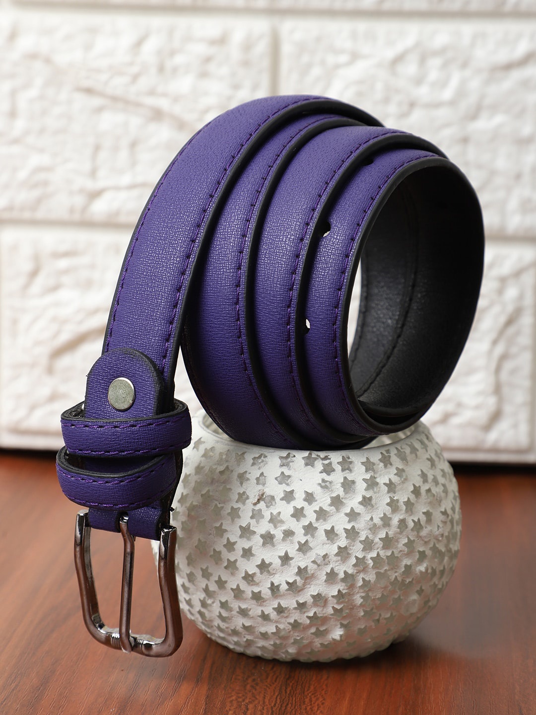 

The Mini NEEDLE Women Purple PU Belt
